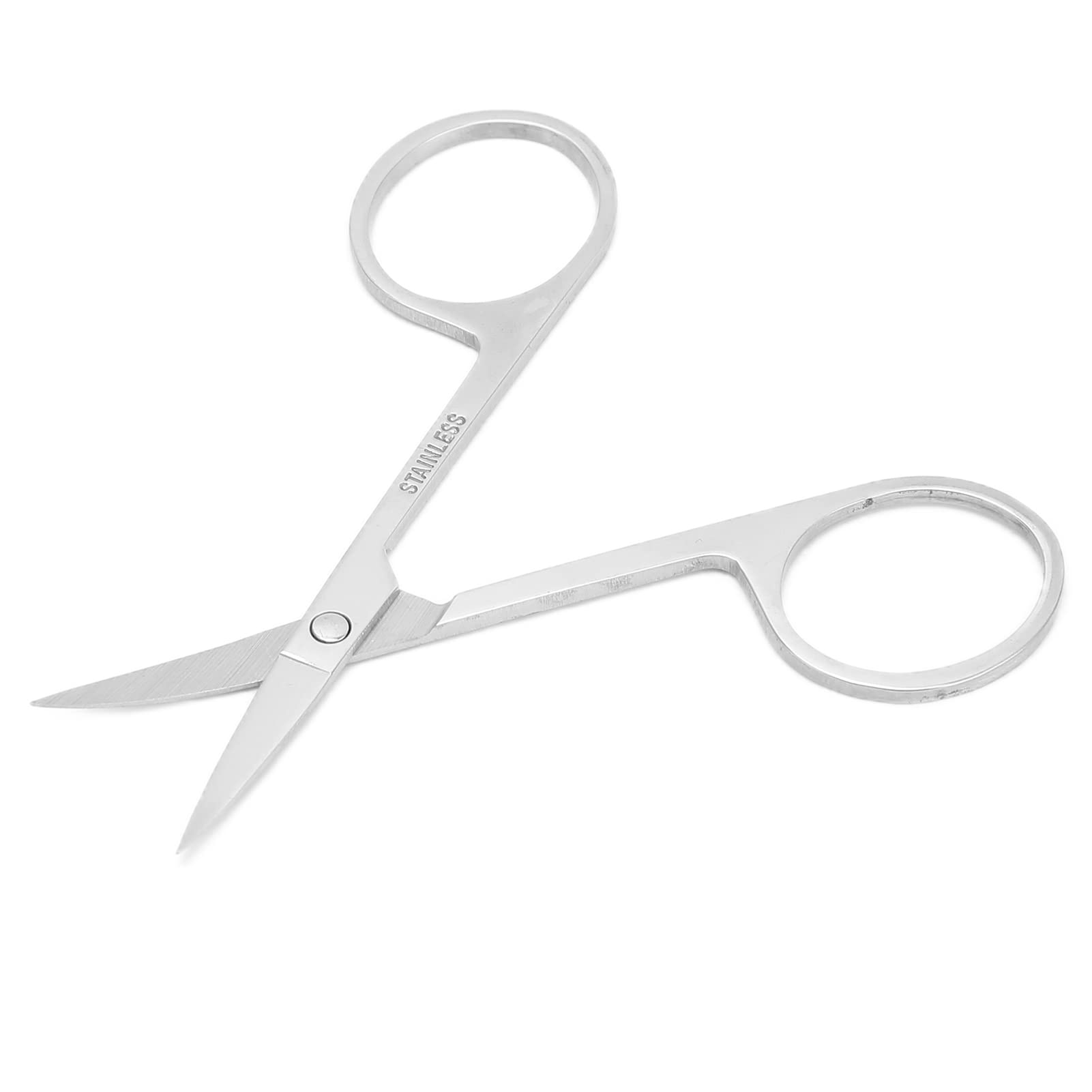 Professional Stainless Steel Nose Hair Scissors - Safe & Precise Grooming Tool for Men's Facial Hair Trimming - Perfect for Eyebrow, Ear, and Nose Hair Care at Home or Travel