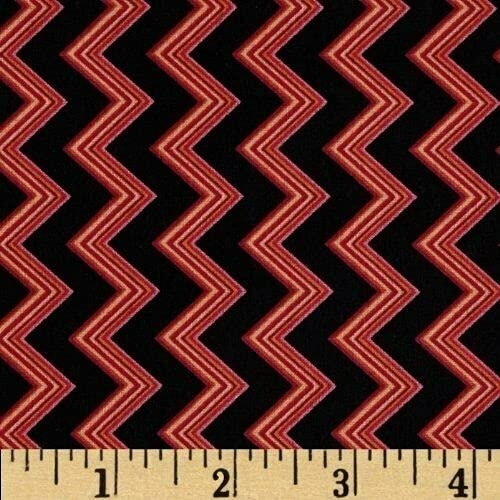 Chevron Pattern Black & Fuchsia Fabric - Stylish & Trendy Upholstery Material for Home Decor, DIY Projects & Fashion Accessories | Clearance Sale