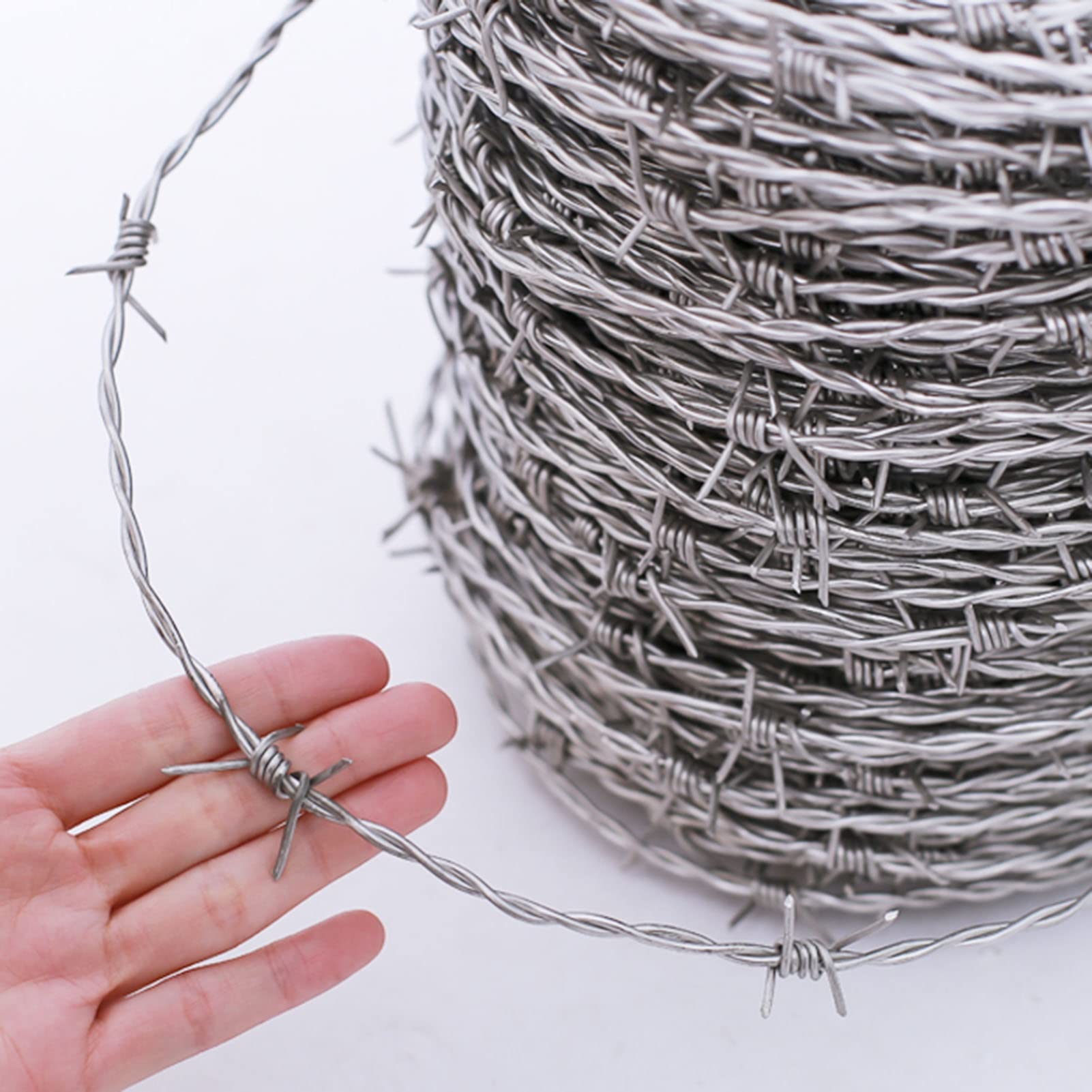 1.8mm Steel Wire Barbed Fence - 200M Anti-Climbing Security Mesh with Thorns | Durable Anti-Theft Barrier for Property Protection, Farm Security & Perimeter Defense