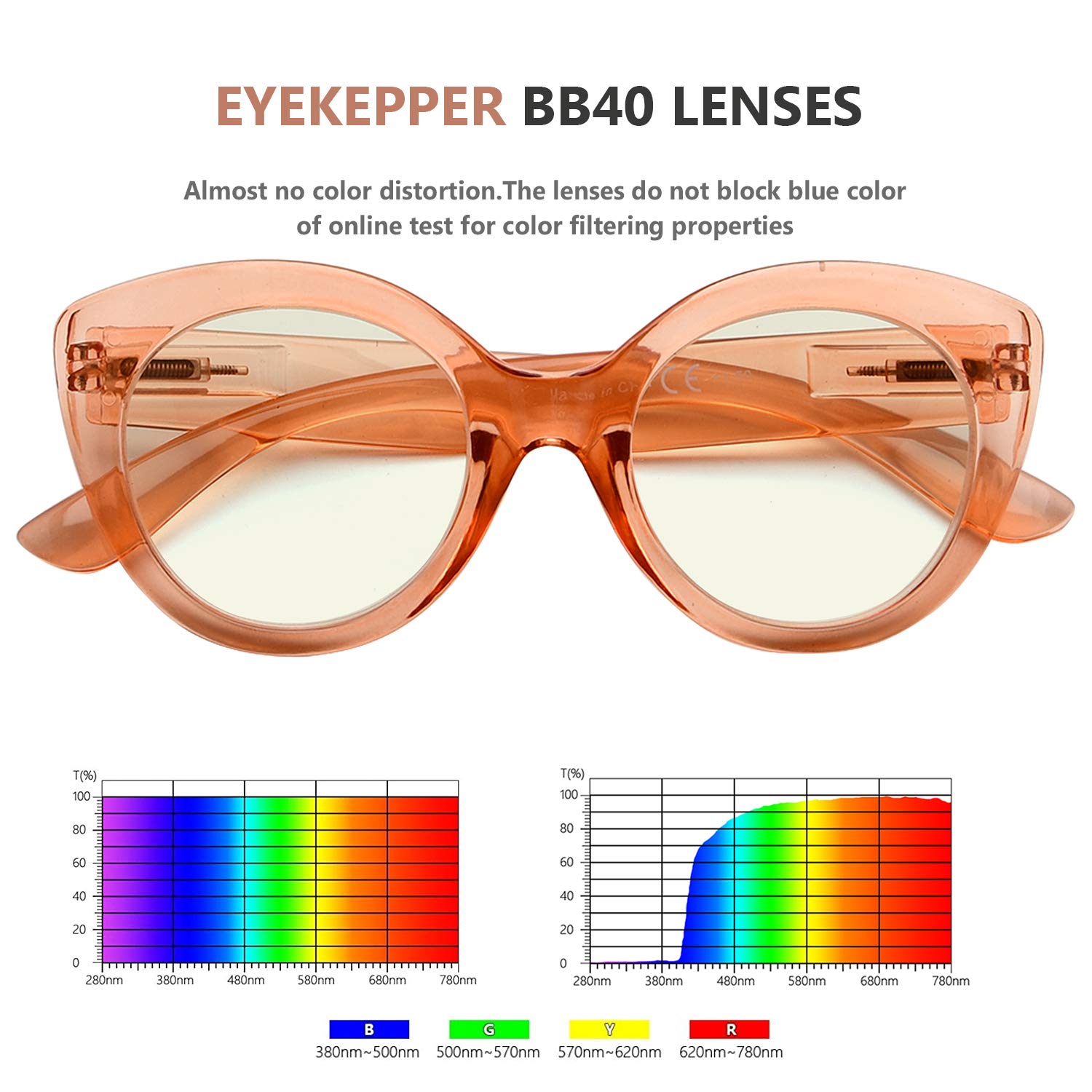 Blue Light Blocking Glasses for Women - Oversized Round Computer & Reading Glasses with UV Protection - Reduce Eye Strain for Office Work, Gaming & Screen Time