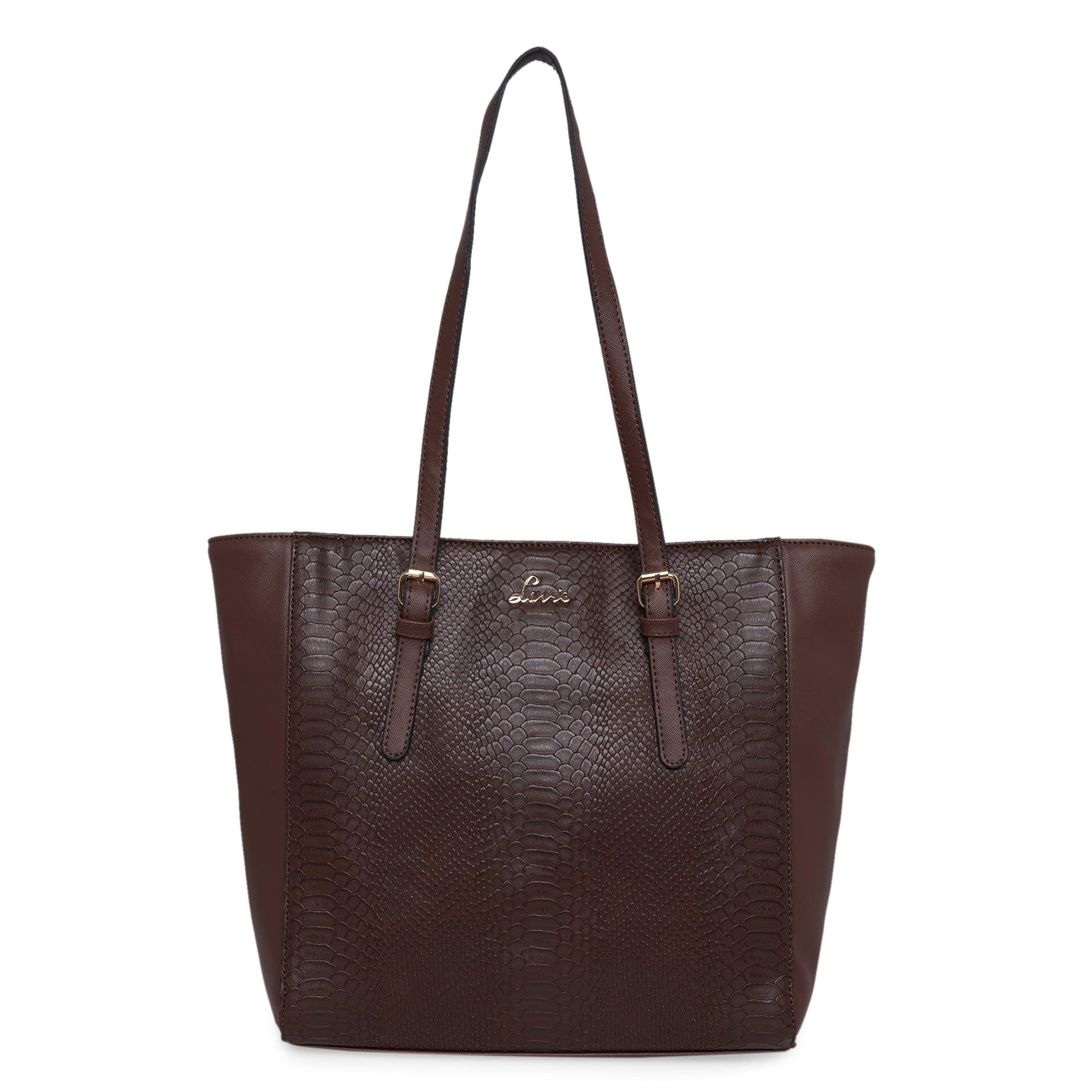 Lavie Women's Crocodile Embossed Leather Tote Bag - Stylish & Spacious Handbag for Work, Travel & Everyday Use