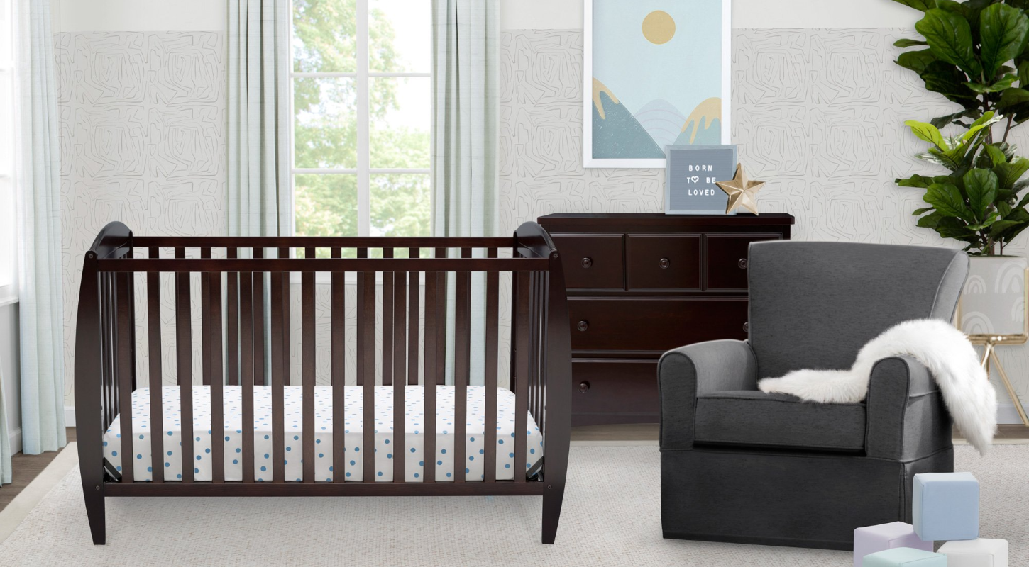 Taylor 4-in-1 Convertible Baby Crib - White Nursery Furniture for Newborn to Toddler Bed | Perfect for Modern Nursery, Bedroom & Daycare Centers
