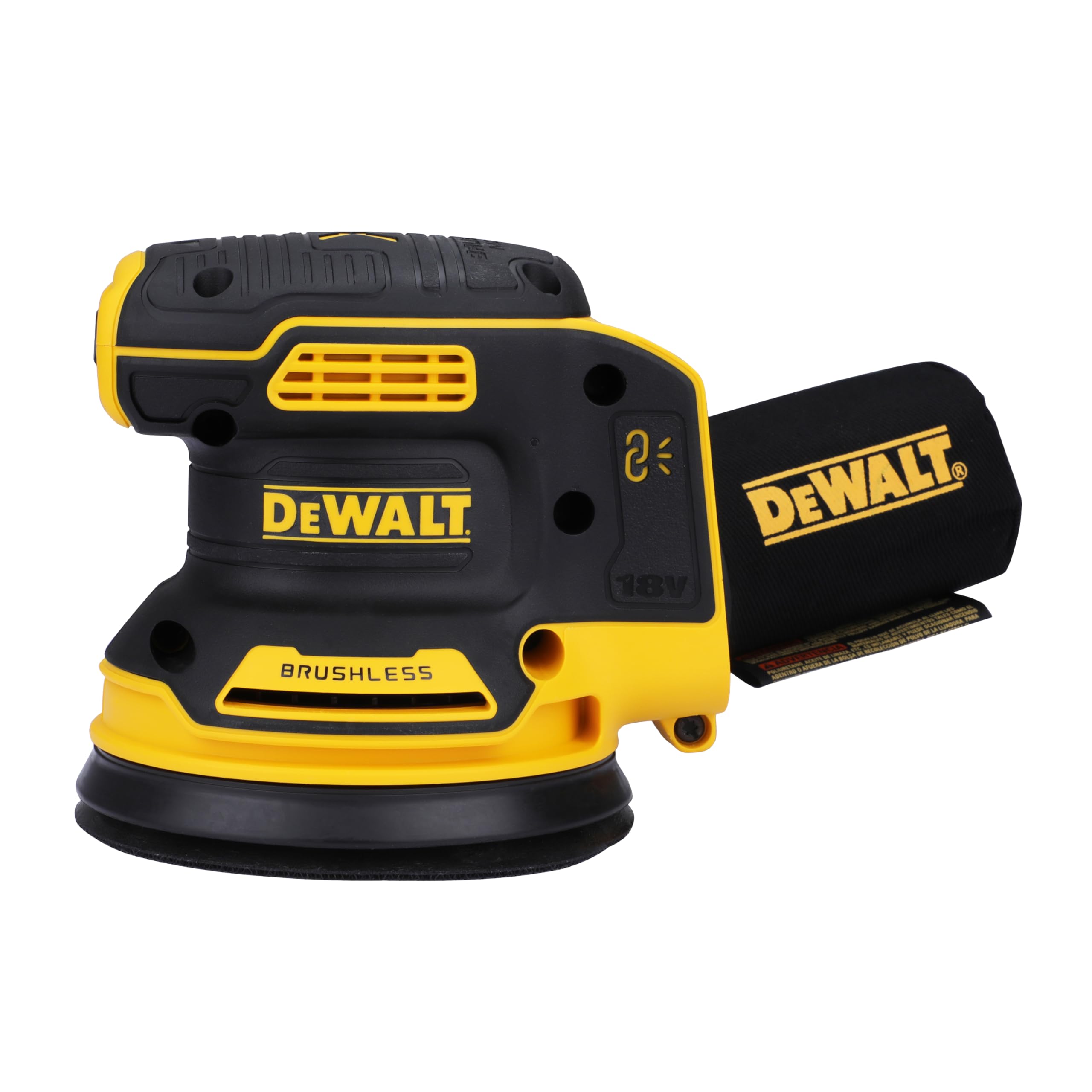 DEWALT DCW210N-XJ 18V XR Brushless Cordless Random Orbital Sander - Powerful Sanding Tool for Woodworking, DIY Projects & Home Renovation
