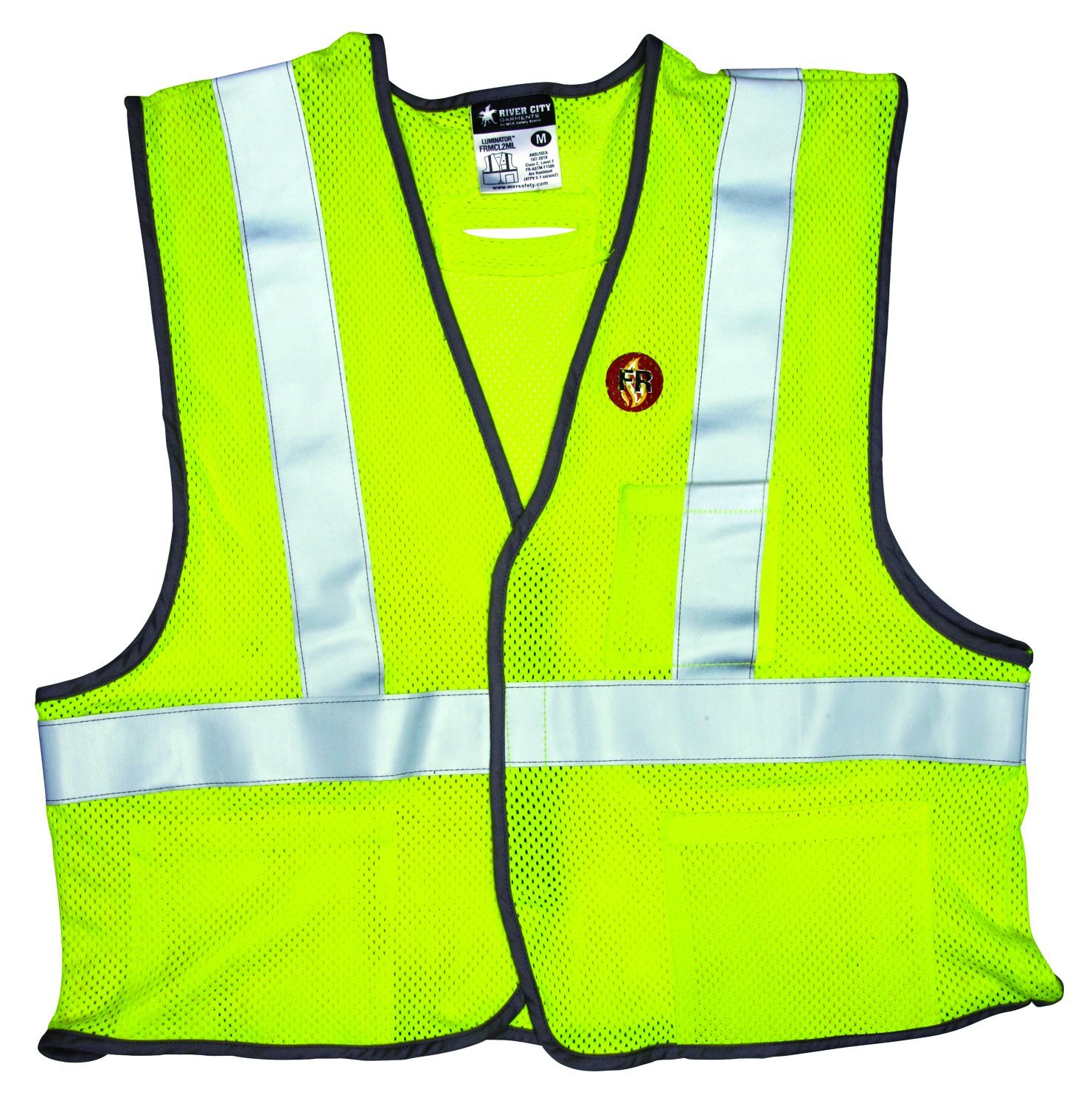 MCR Safety FRMCL2MLXL Class 2 Flame Retardant Safety Vest - Mesh Modacrylic/Aramid Blend with 2