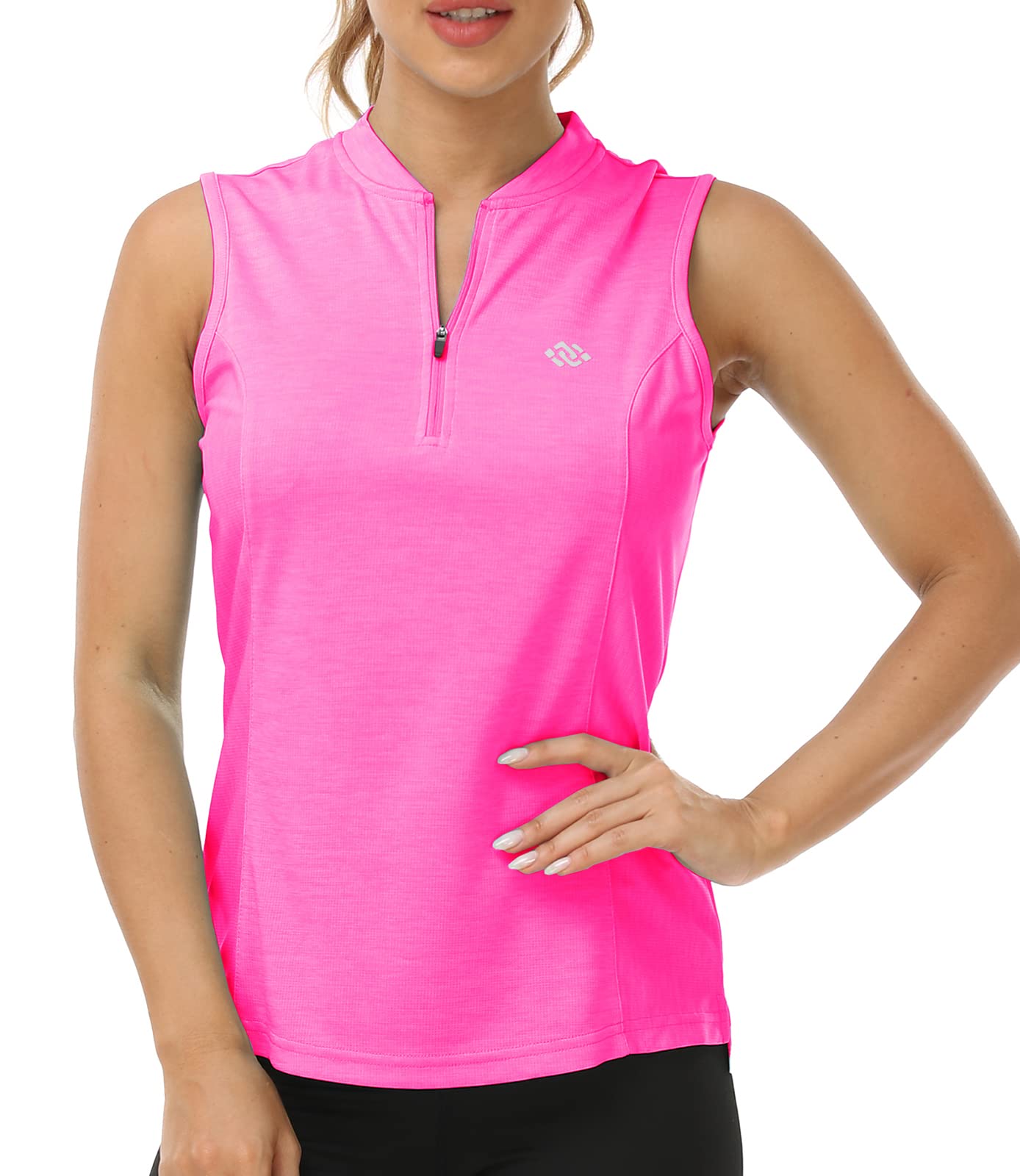 Women's Sleeveless Quick-Dry UPF 50+ Athletic Shirt - Tennis Golf Pickleball Sports Top with Zipper - Perfect for Outdoor Workouts & Summer Sports Activities