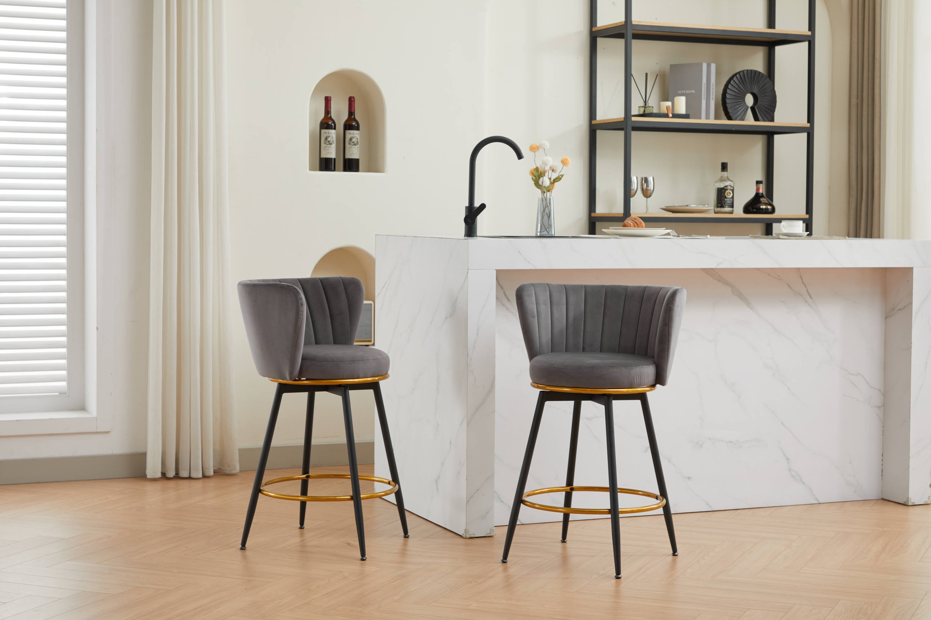 Set of 2 Counter Height Bar Stools - 26