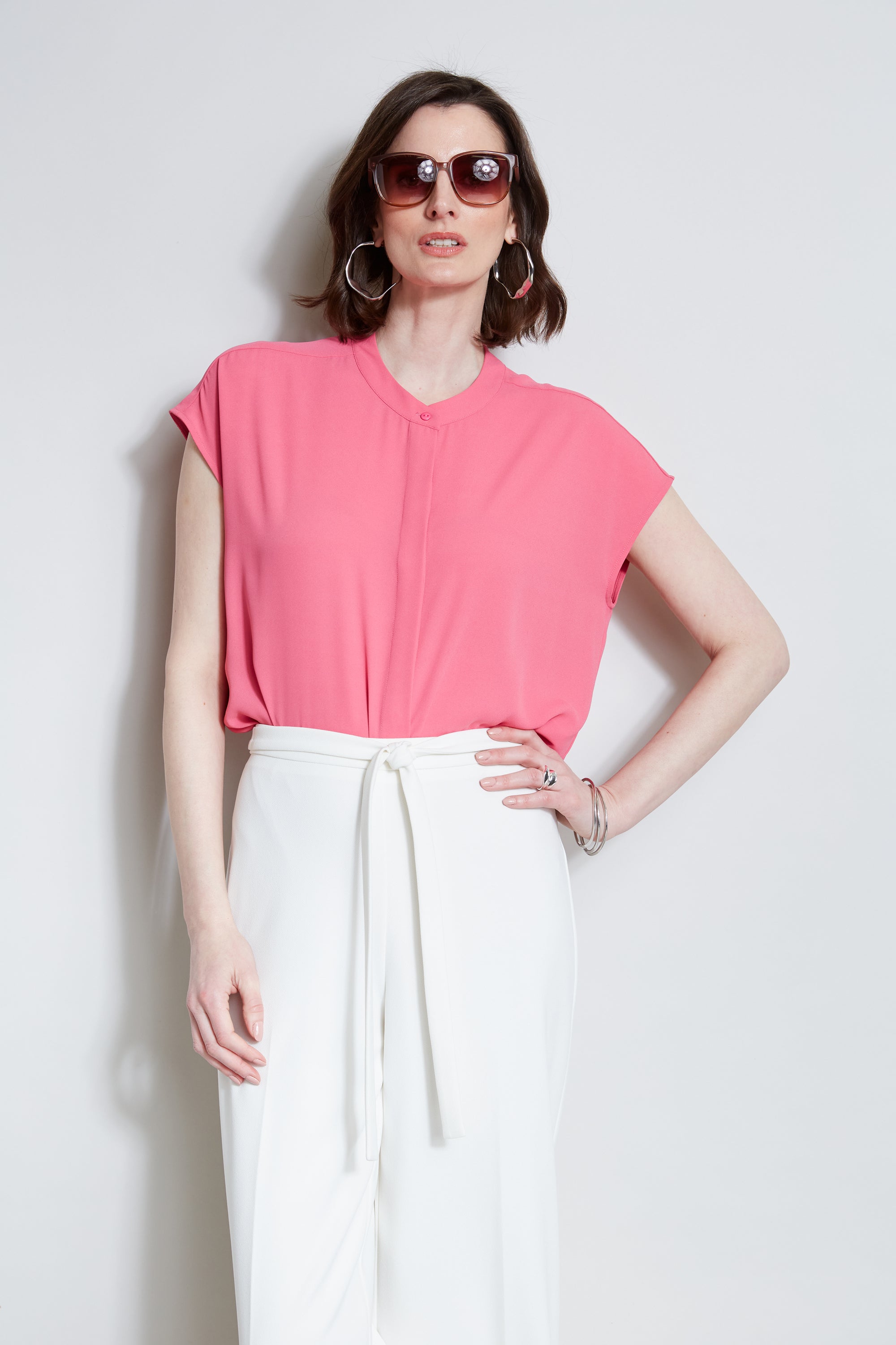 Tahari Women's Dropped Shoulder Blouse - Elegant Casual Shirt for Work, Office & Everyday Wear | Comfortable & Stylish Top for Women