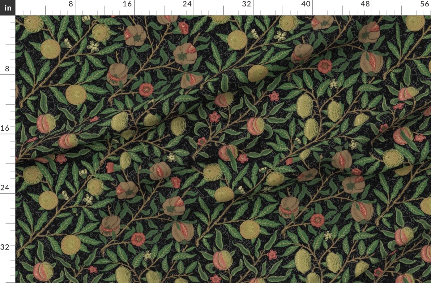 Fruit Black Victorian Arts Printed Fleece Fabric by The Yard - Soft & Durable for Sewing Blankets, Loungewear, DIY No-Sew Projects - Perfect for Home Decor, Crafts & Cozy Apparel