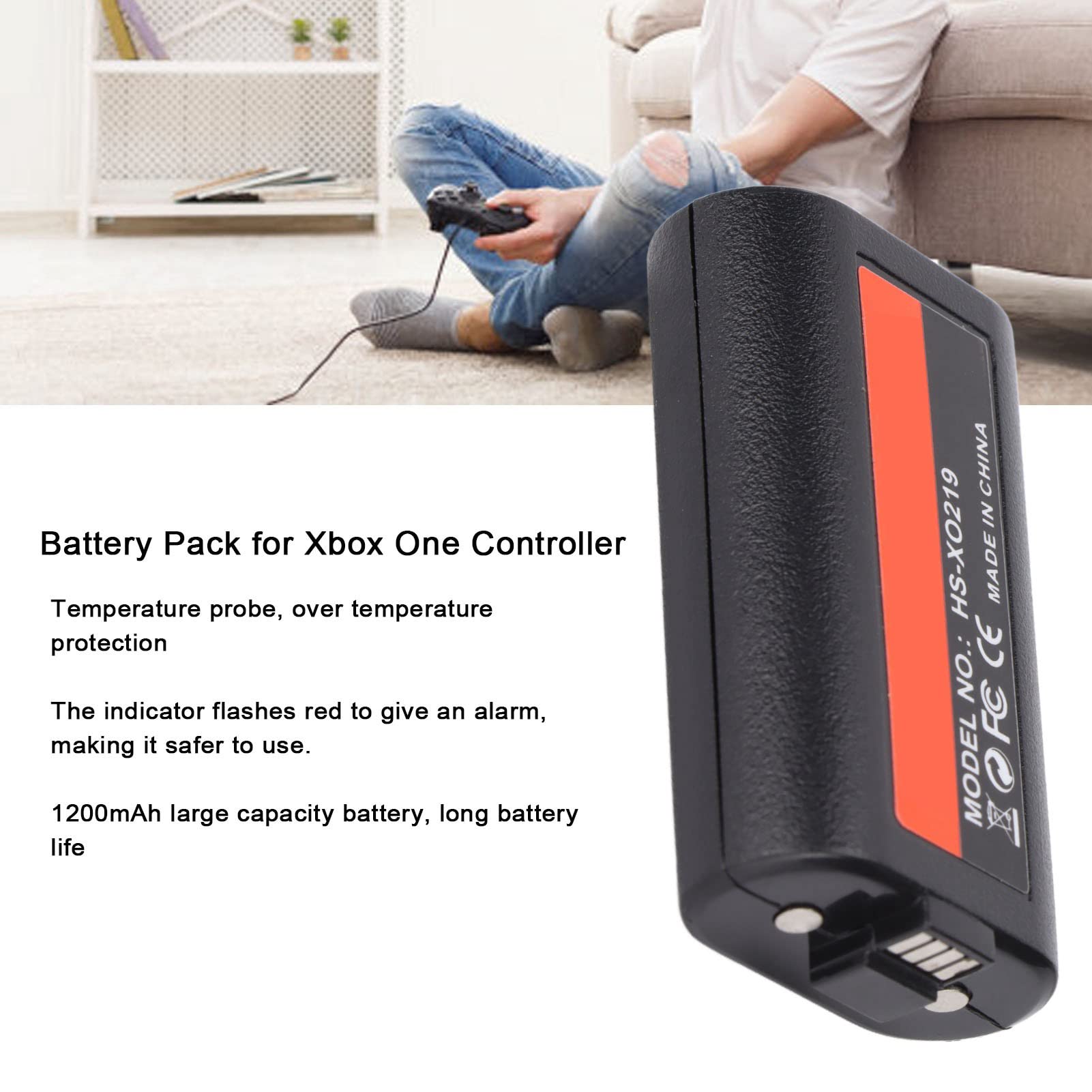 OKAT Xbox One Controller Battery - 1200mAh High Capacity Rechargeable Battery with Over Temperature Protection | Safe & Professional Replacement Battery for Xbox One Controllers | Perfect for Gaming, Streaming & Long Play Sessions