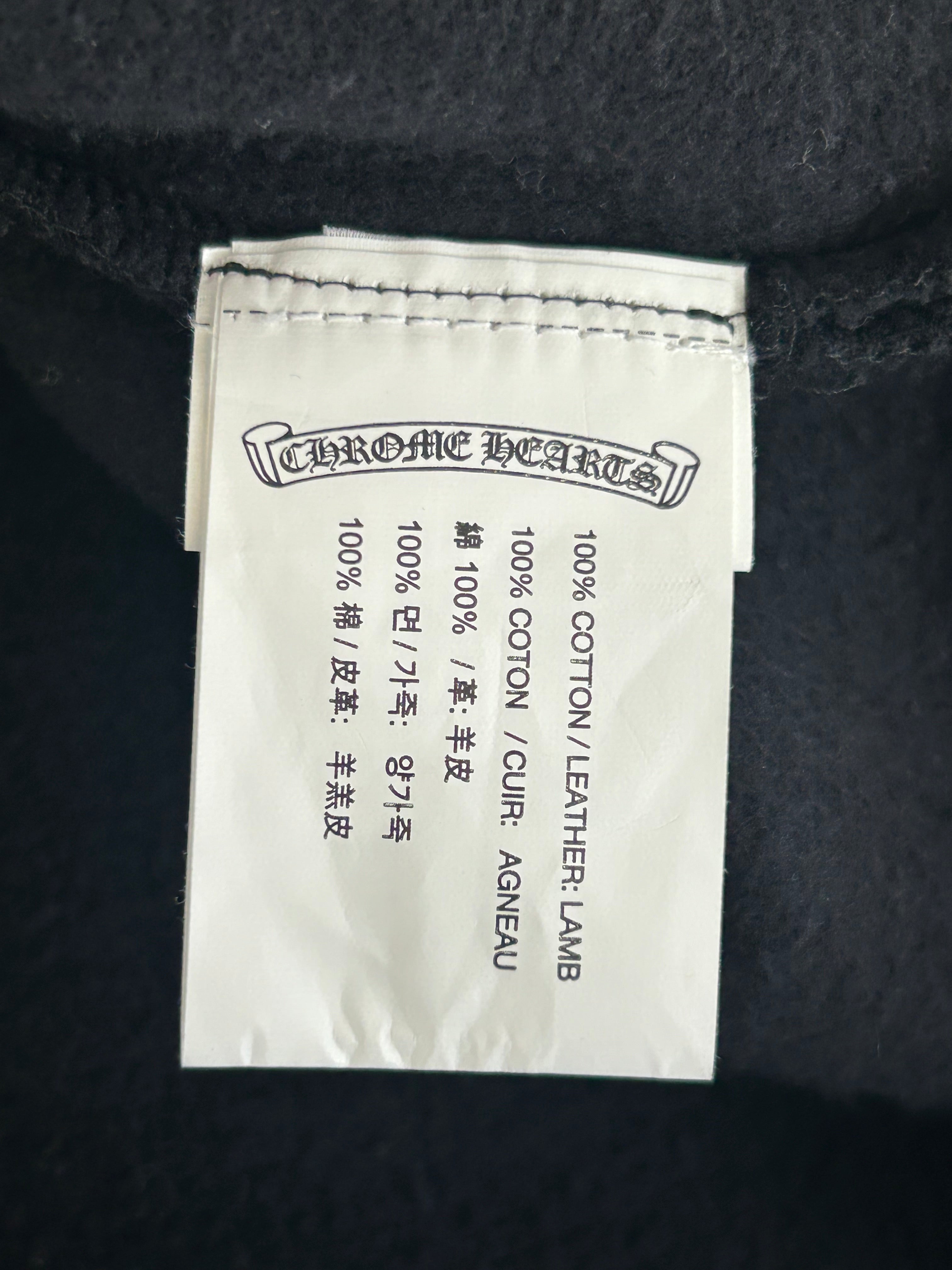 Chrome Hearts Black Leather Triple Cross Sweater T-Shirt | Gothic Fashion | Streetwear Style | Perfect for Casual Wear & Night Out