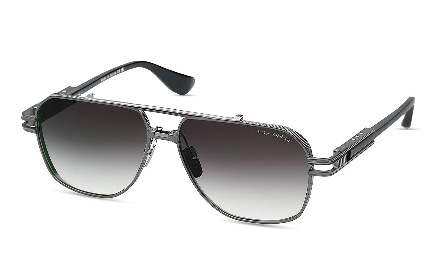 Dita Kudru DTS436 A 02 Black Iron Sunglasses - Stylish Polarized UV Protection Shades for Men & Women - Perfect for Driving, Outdoor Sports & Fashion Accessories