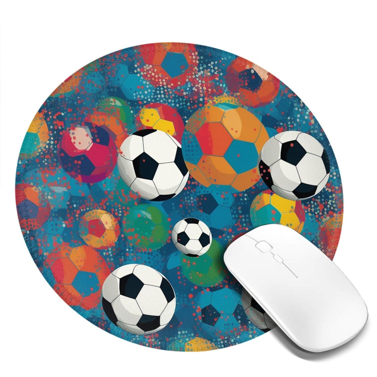 Vibrant Football Print Mouse Pad Set - 2 Pack Non-Slip Rubber Gaming Mouse Mat for Computer, Laptop, Desk | Perfect for Office Work, Gaming & Home Use