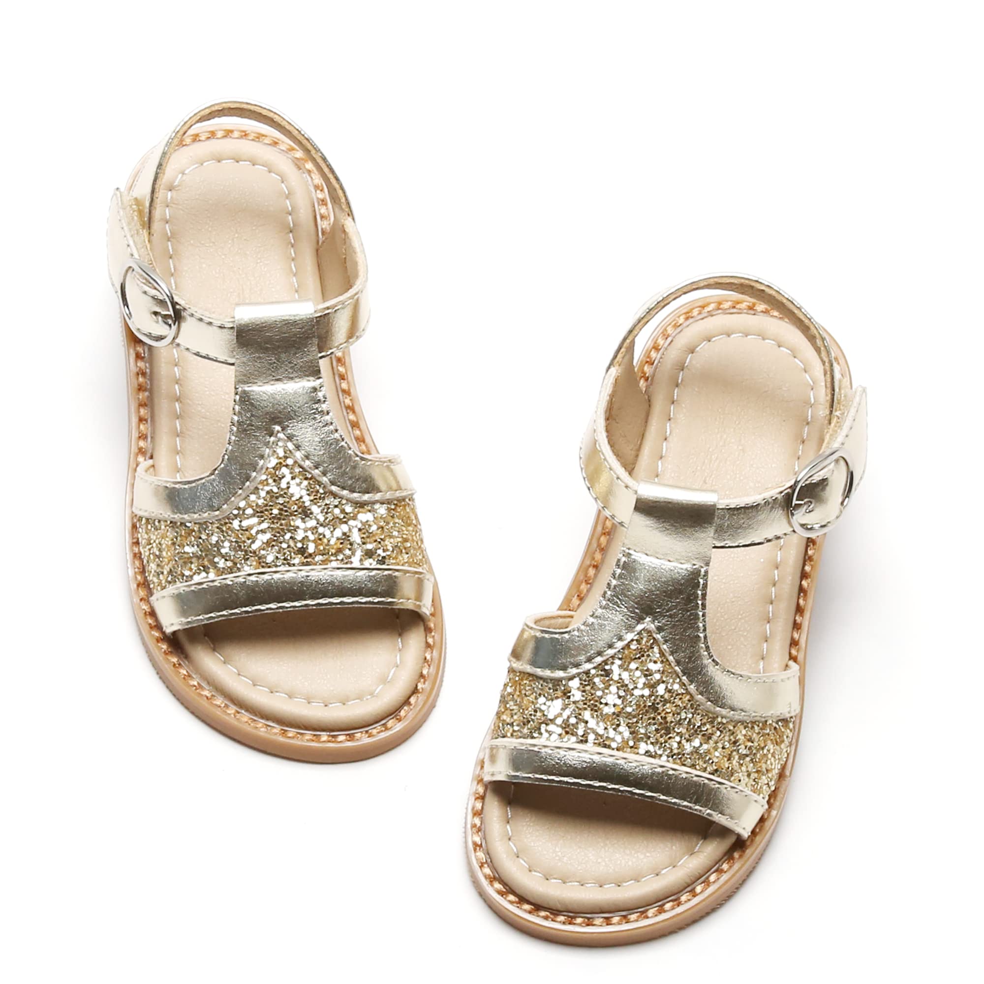 Kiderence Toddler Girl Sandals - Open Toe Summer Sandals for Little Girls | Comfortable Kids Beach Shoes for Outdoor Play & Vacation