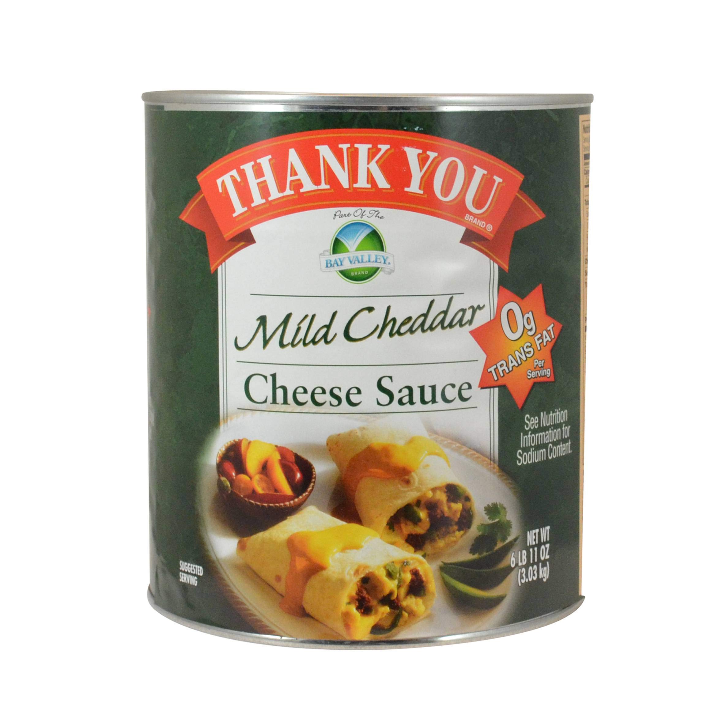 Bay Valley Foods Thank You Mild Cheddar Cheese Sauce - 6/Case (Number 10 Can) - Perfect for Nachos, Mac & Cheese, and Baked Potatoes