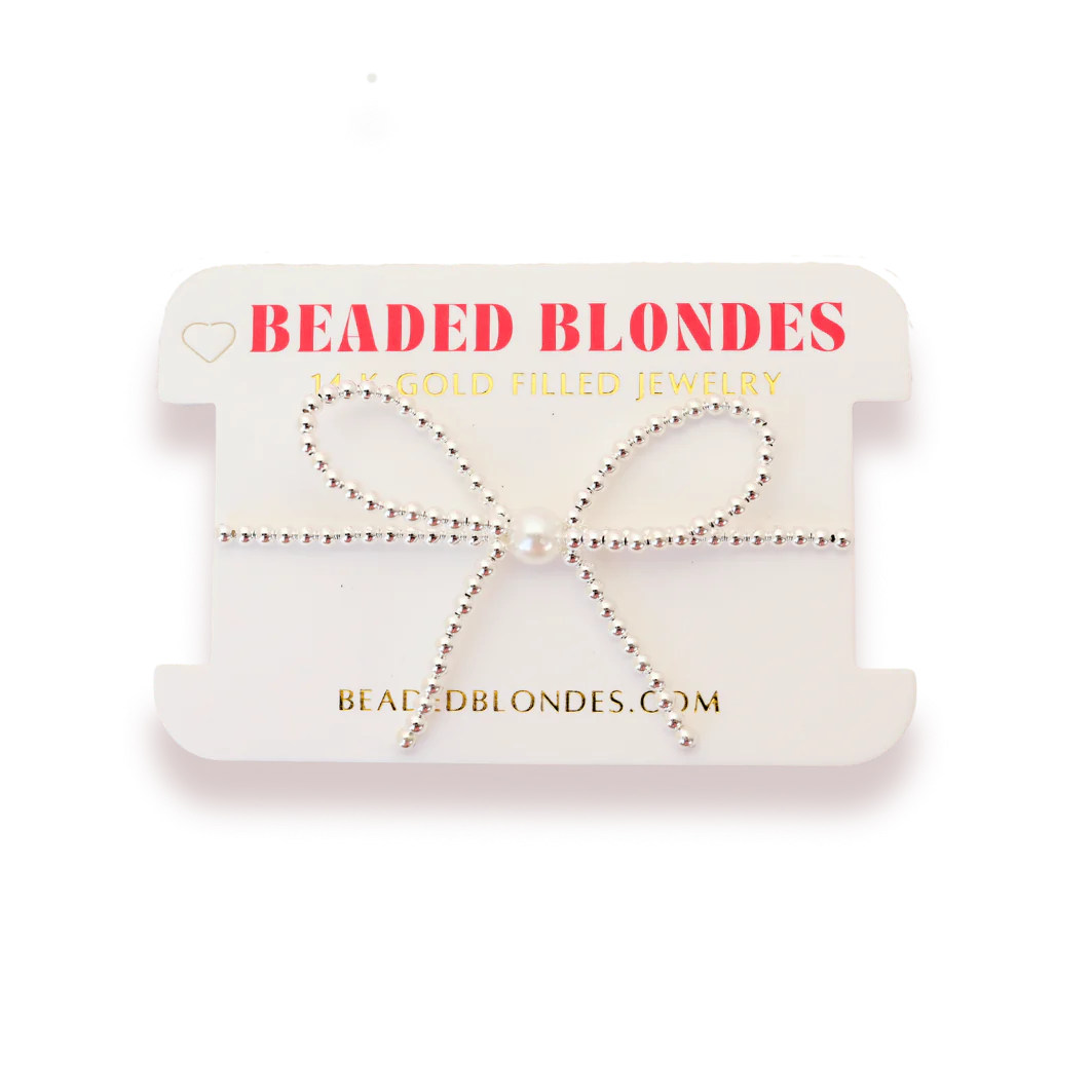 Elegant Extended Silver Bow Beaded Bracelet for Women - Perfect for Weddings, Parties & Special Occasions
