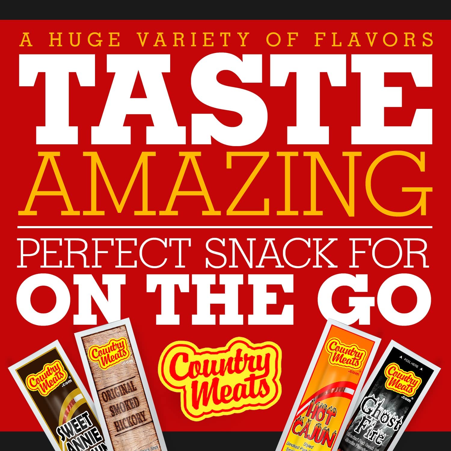 Country Meats Protein Snack Sticks - USDA Certified, 0 Trans Fat, Keto & Low Carb Friendly (24 Pack) | Perfect for Hiking, Road Trips & Office Snacks
