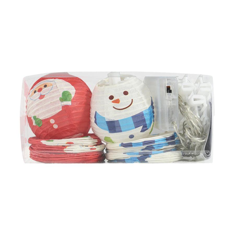 YOU & I LED Christmas Paper Lantern Light - Santa & Snowman Decor (100g) - Perfect for Holiday Home Decor, Christmas Tree Ornaments & Winter Party Lighting