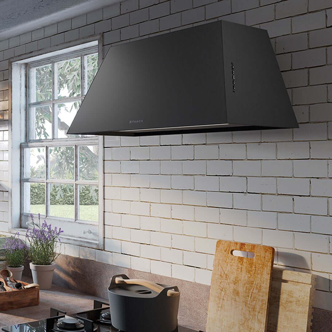 Faber Chloe Matte Black Wall Mount Range Hood - 30