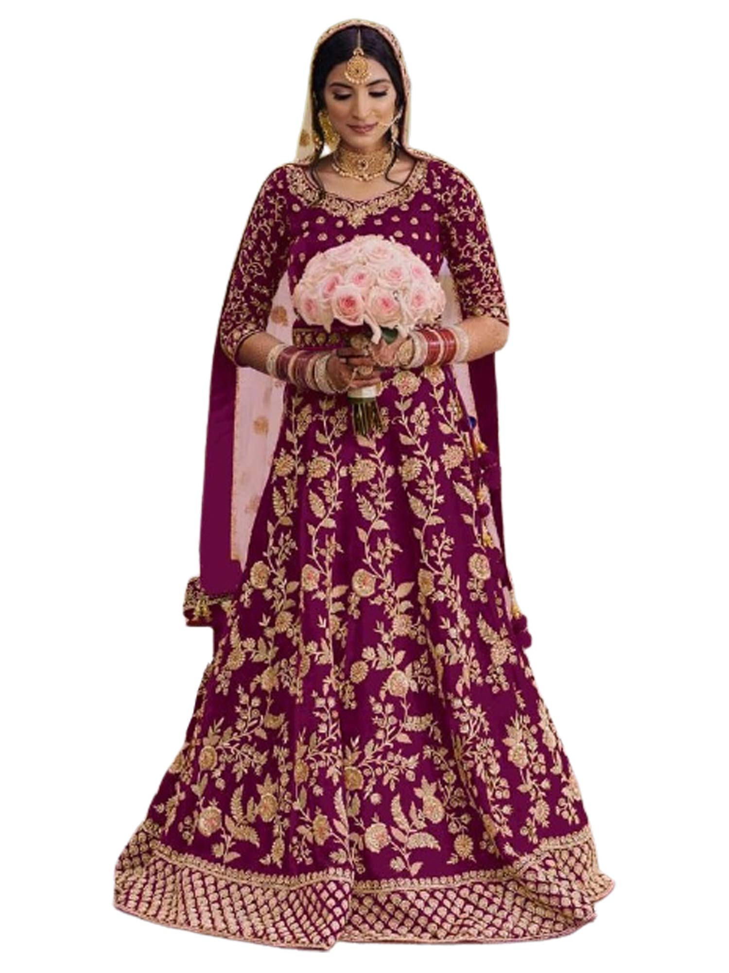 Elegant Pink Velvet Anarkali Long Frock Suit for Women | Pakistani/Indian Muslim Wedding Dress 5795 | Perfect for Bridal Ceremonies, Eid Celebrations & Special Occasions