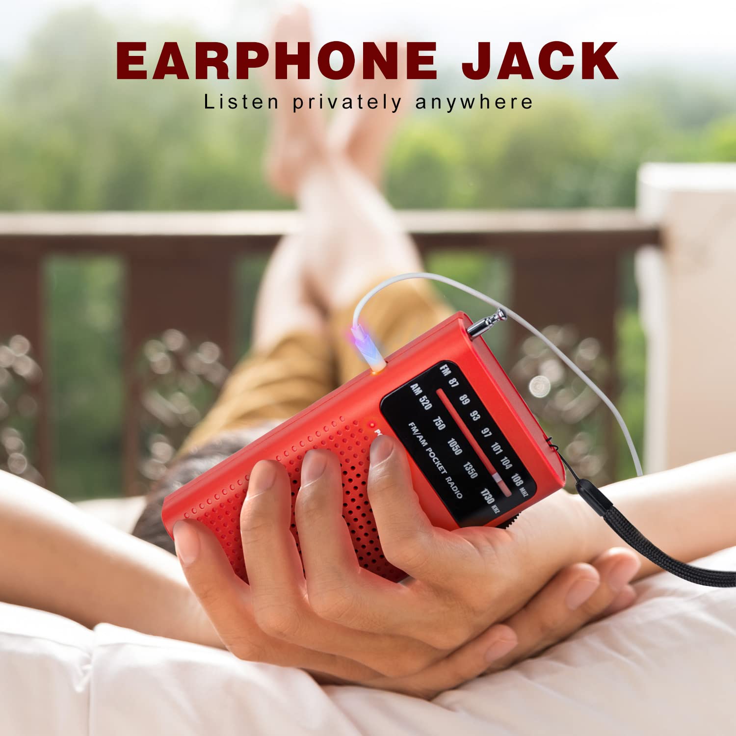 Goodes Portable AM FM Radio with Loud Speaker & Headphone Jack | 2AA Battery Operated Long Range Transistor Radio | Perfect for Home, Outdoor, Camping & Emergency Preparedness