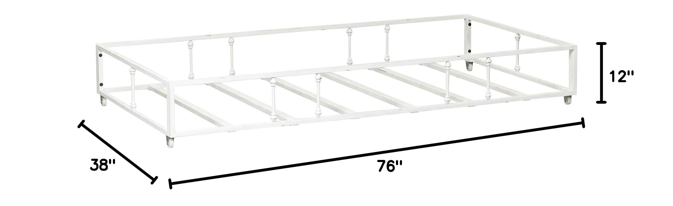 Liberty Furniture Industries Vintage Series Trundle Bed with Metal Frame - Perfect for Guest Rooms, Kids' Rooms & Small Spaces