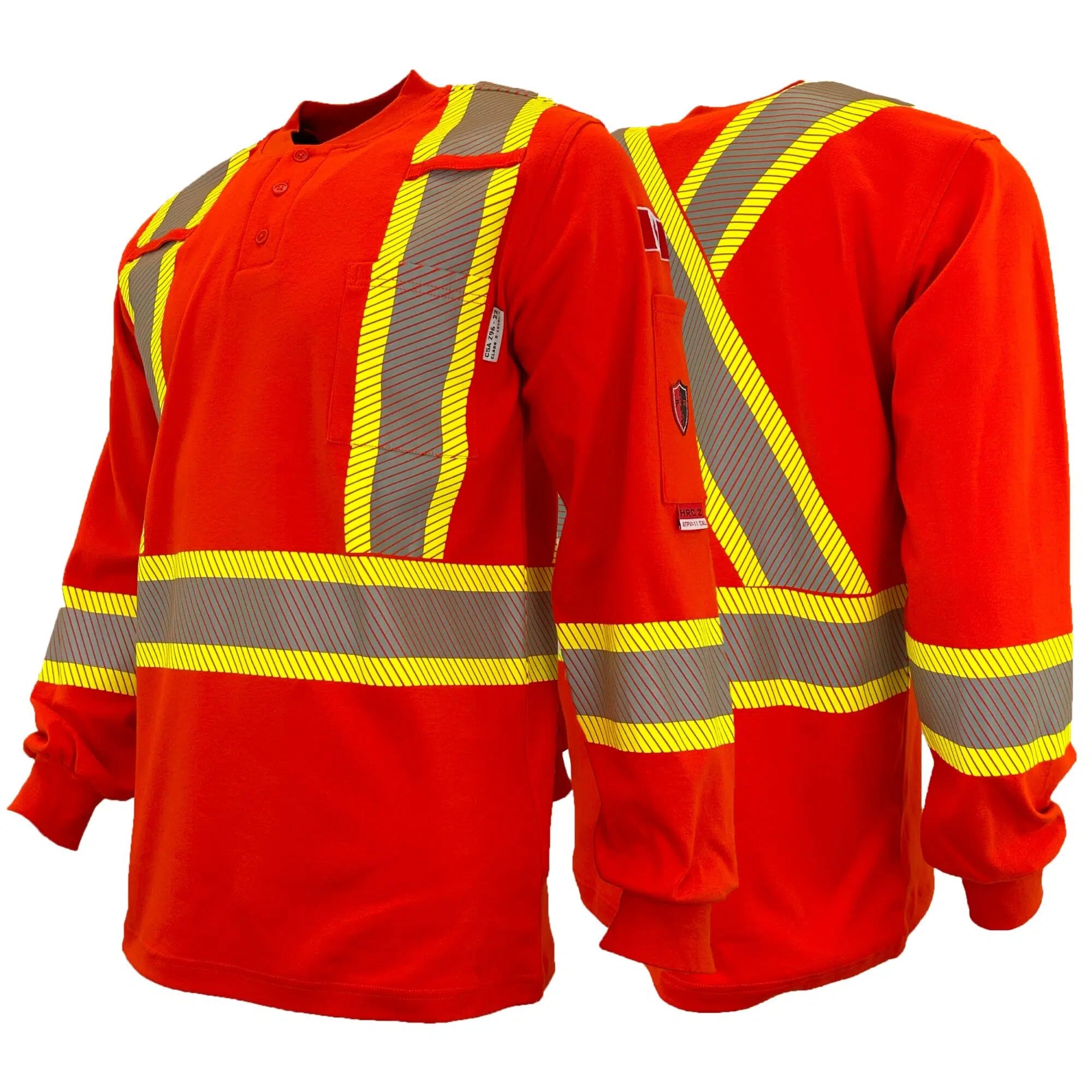 Atlas Guardian® Flame Resistant FR/AR Henley Shirts - NFPA 2112 Certified Dual Hazard Protection, 6.5oz 100% Cotton HRC 2 Safety Workwear | Comfortable Fit for Industrial & Construction Workers | Sizes XS to 7XL | Perfect for Welding, Oil Rig & Firefighting Jobs