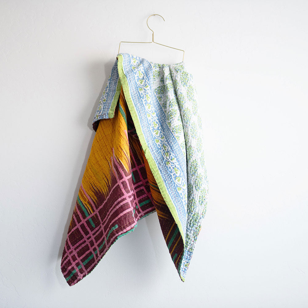 Soft Kantha Baby Blanket CB9095 - Handmade Cotton Swaddle Blanket for Newborns & Infants - Perfect for Nursery, Stroller, and Travel