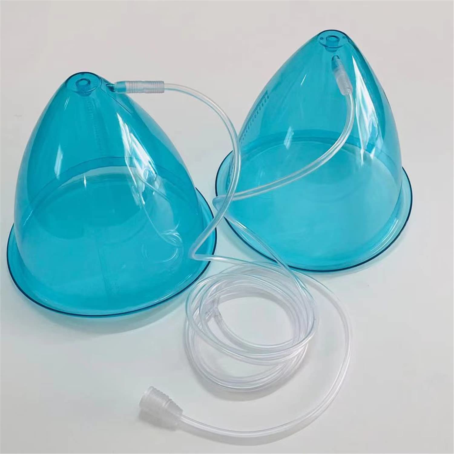 8Pcs Blue Large Vacuum Suction Cup with Trigeminal Connecting Pipe - Professional Vacuum Cupping Machine Accessories for Hip Lift, Body Massage Therapy & Cellulite Treatment - Perfect for Home Spa, Beauty Salon & Physical Therapy