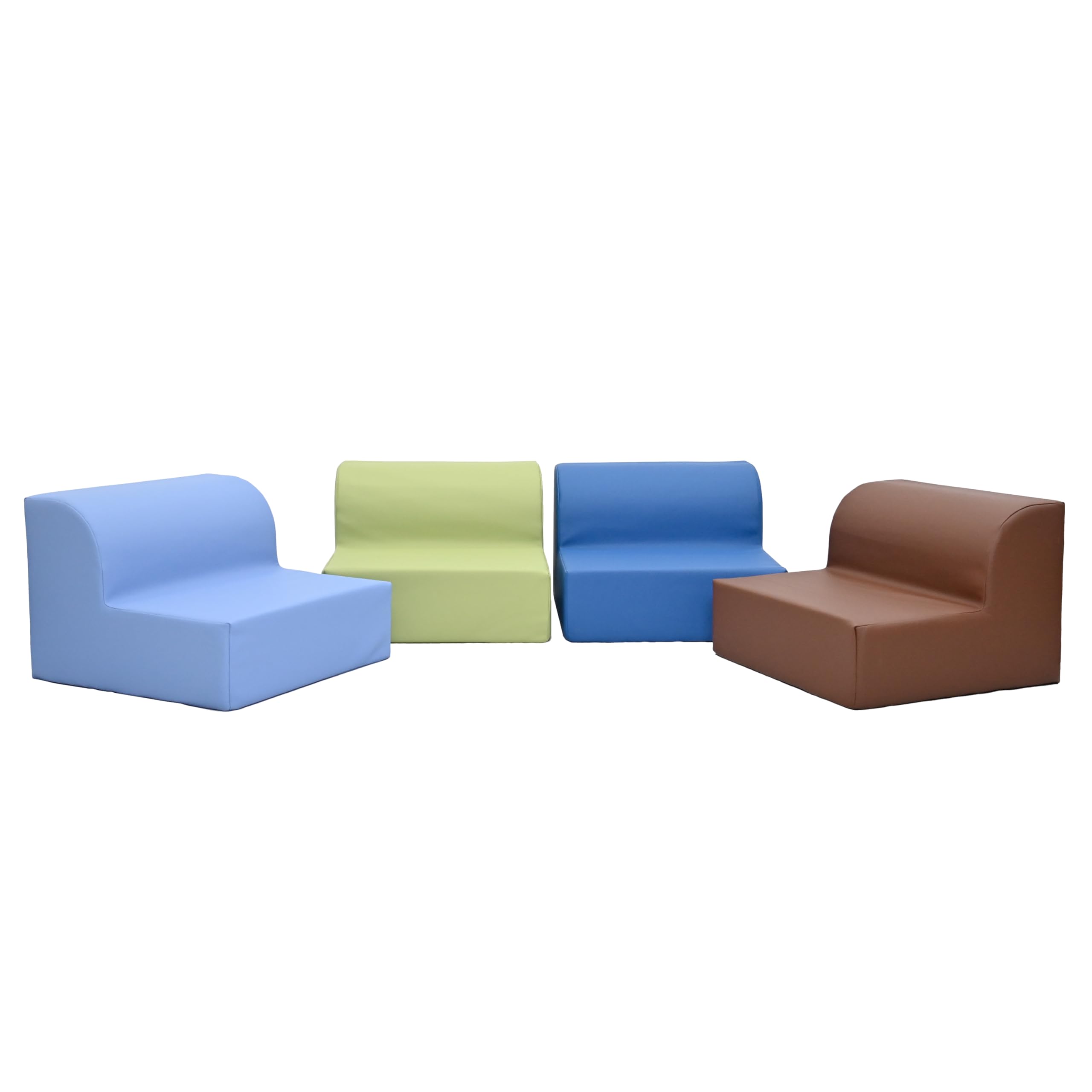 Children's Factory Library Loungers - Set of 4 Flexible Seating Classroom Chairs for Kids, Woodland Design, Comfortable Reading Nook Furniture for Home & School Use