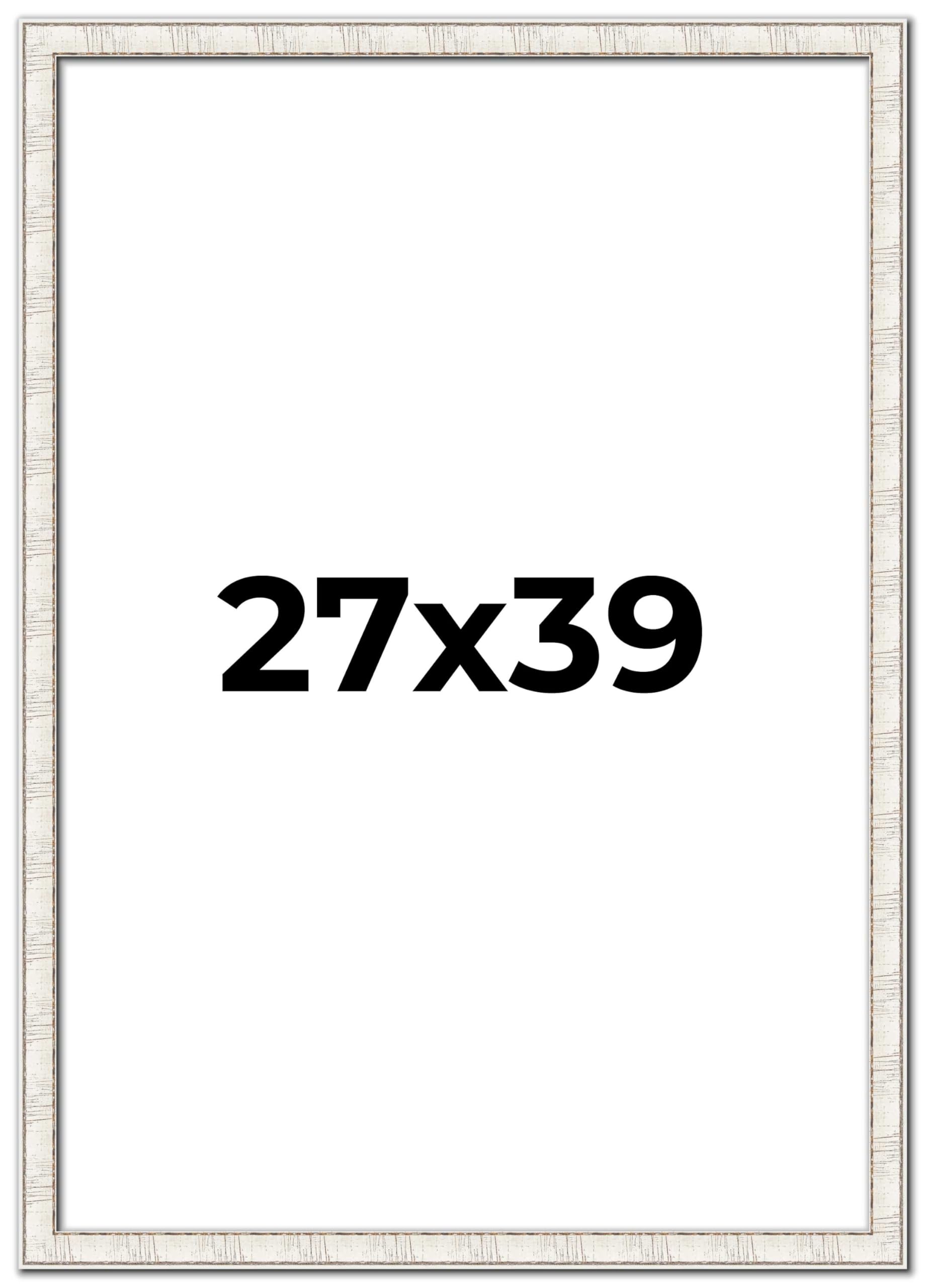 27x39 White Birch Bark Solid Wood Picture Frame - 1.75 Inch Moulding Width with UV Acrylic Plexiglass & Foam Board Backing | Includes Hanging Hardware | Perfect for Posters, Art Prints & Home Decor | Wall Mount or Tabletop Display