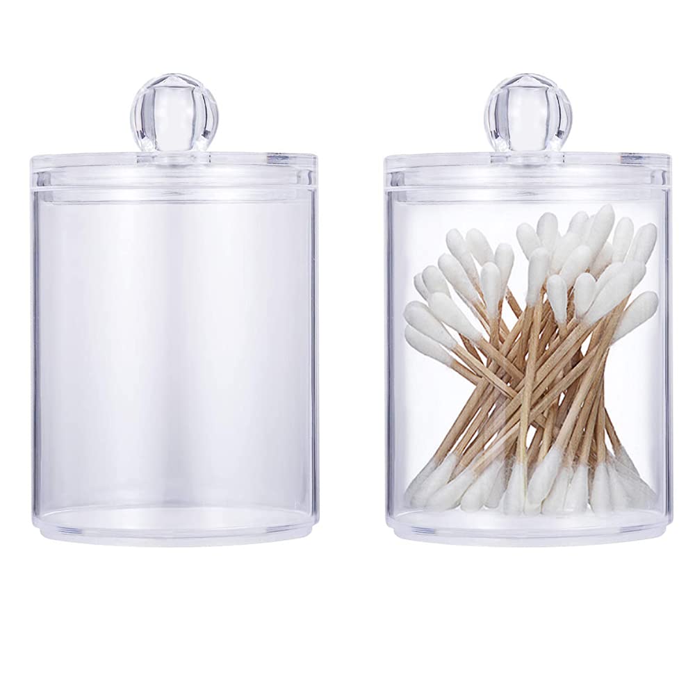 MULINHAI Acrylic Makeup Organizer with Cotton Box - 3 Pcs for Cosmetics & Jewelry Storage