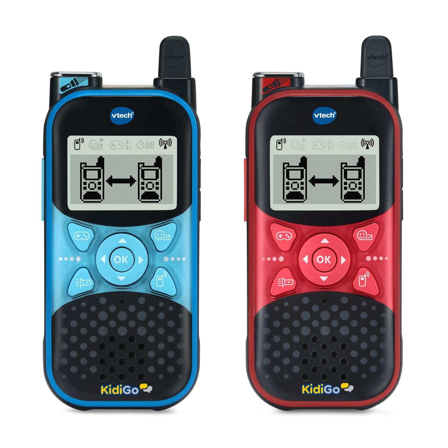 VTech KidiGo Walkie Talkies DX for Kids Ages 4+ | Long Range Children's Walkie Talkie Set with 2 Radios, 3 Channels & Clear Sound | Perfect for Outdoor Adventures, Camping & Backyard Play