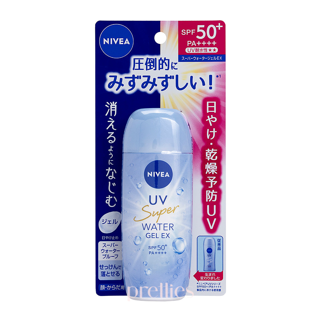 NIVEA UV Super Water Gel SPF50+ PA++++ Sunscreen 80g - Lightweight, Non-Greasy, Water-Resistant for Face & Body - Perfect for Outdoor Activities, Beach & Daily Use