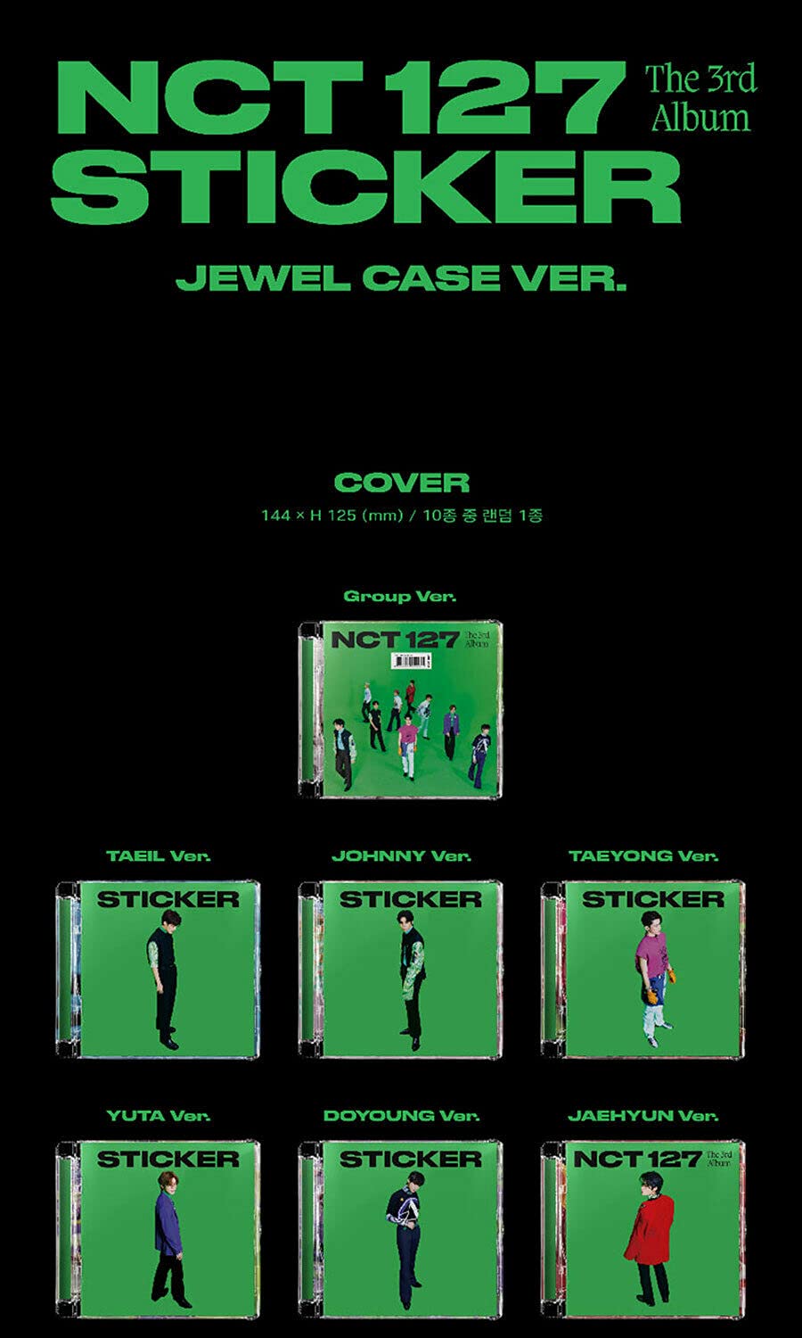 NCT 127 STICKER 3rd Album (JEWEL CASE) MARK Version - CD + 16p Photo Book + 12p Lyric Paper + AR Clip Card + AR Photo Card | K-Pop Music Collectible for Fans, Gift Idea & Home Display