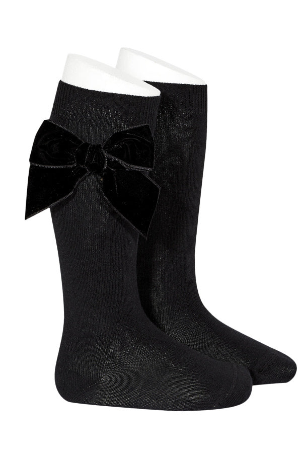 Black Velvet Bow Socks for Women - Elegant Lace Trim Ankle Socks - Perfect for Valentine's Day, Weddings & Special Occasions