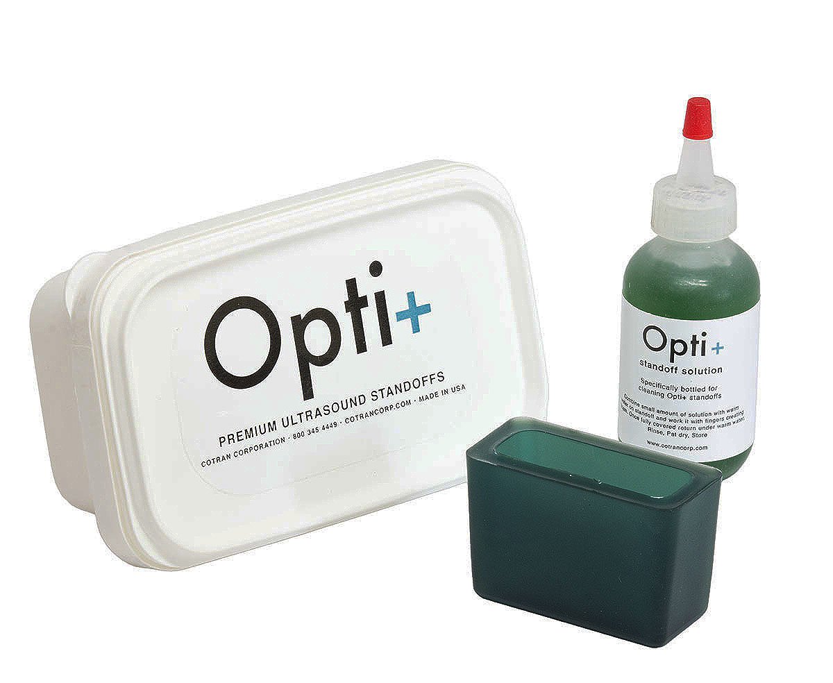 Opti+ Ultrasound Probe Standoff Kit with Cleaning Solution - High Clarity Standoff & Protective Case - Ideal for Medical Imaging, Diagnostics, and Ultrasound Procedures
