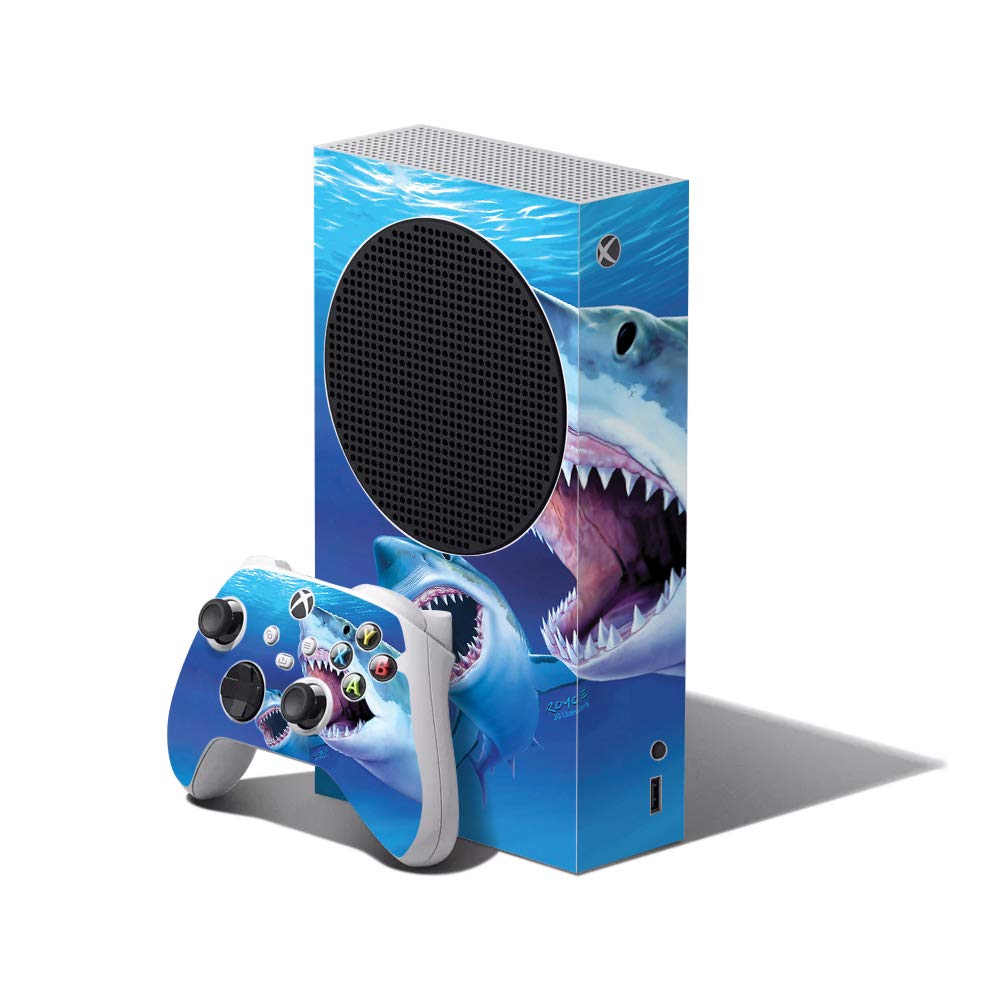 MightySkins Xbox Series S Skin Wrap - Great White Shark Design | Protective Vinyl Decal Cover | Durable & Easy to Apply | Made in USA | Perfect for Gaming Setups & Personalization