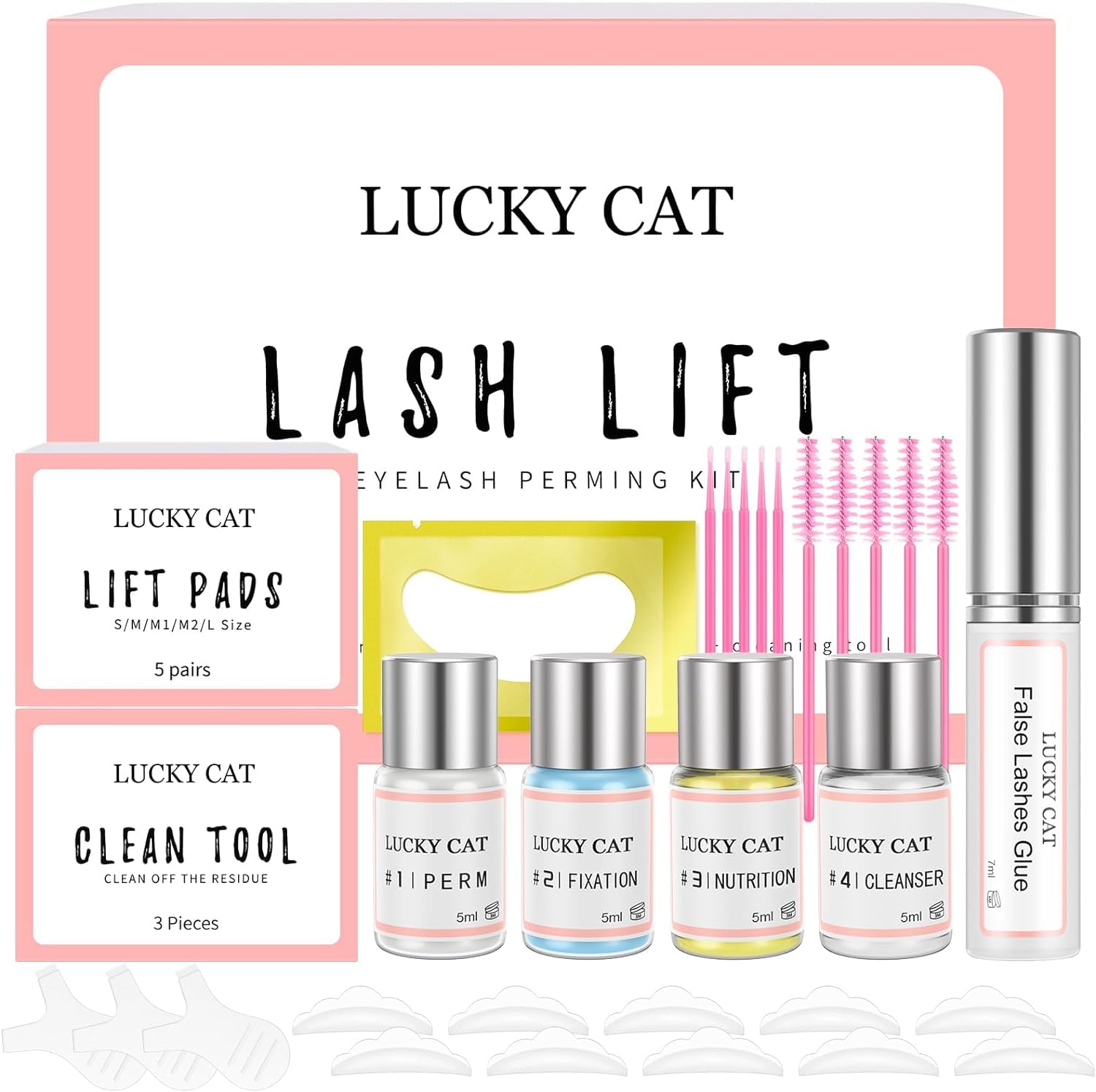 Professional Lash Lift Kit for Salon & Home Use - Eyelash Perming & Curling Kit with Liquid Cils - DIY Eyelash Enhancement for Beautiful, Long-Lasting Curls (Perfect for Bridal Makeup & Special Occasions)
