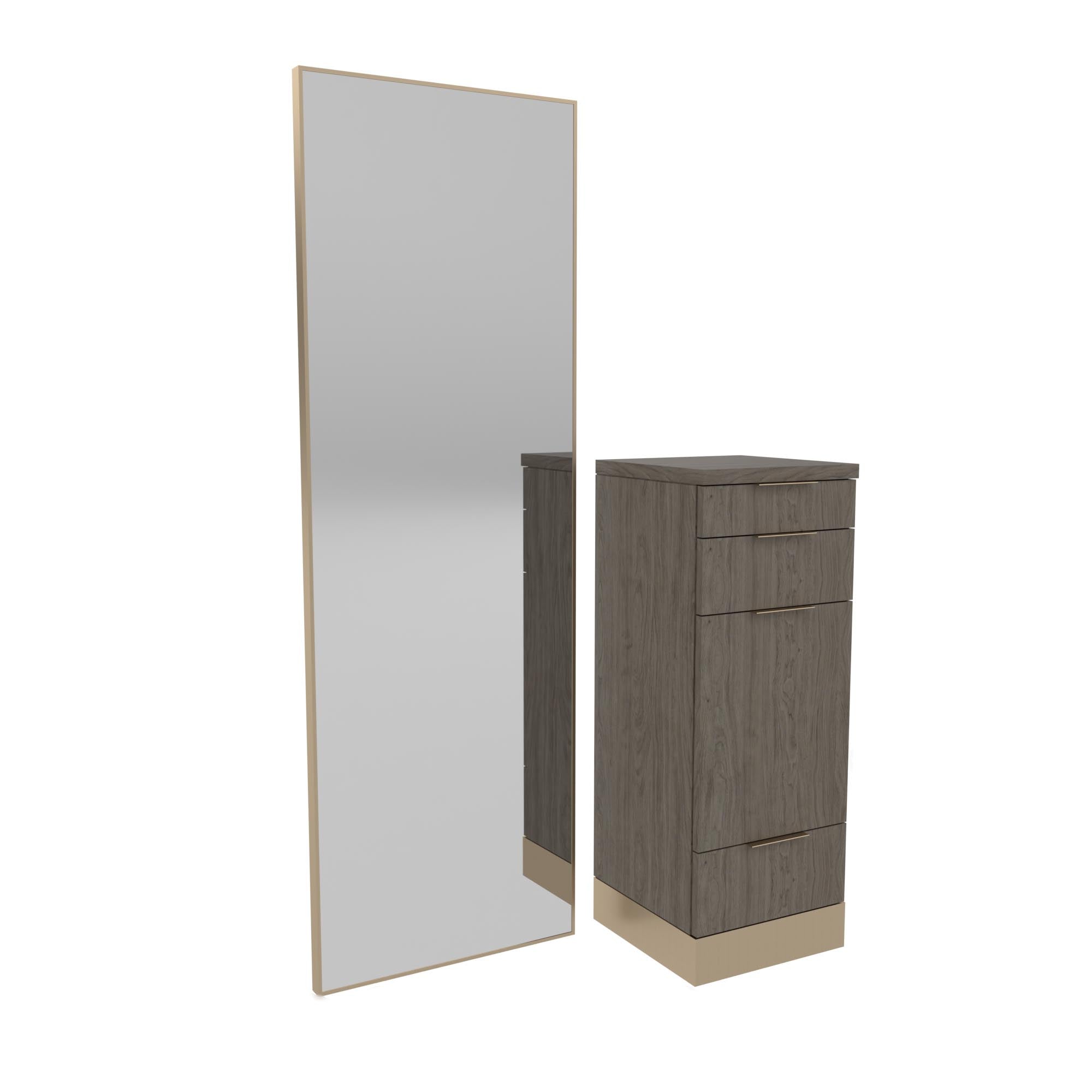 Nico Styling Station with Accent Toe Kick - Modern Vanity Makeup Dressing Table - Perfect for Bedroom, Bathroom & Salon Organization
