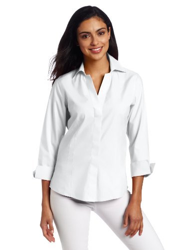 Foxcroft Women's Taylor Essential Non-Iron Blouse - Wrinkle-Free Button Down Shirt for Work & Business Casual Outfits