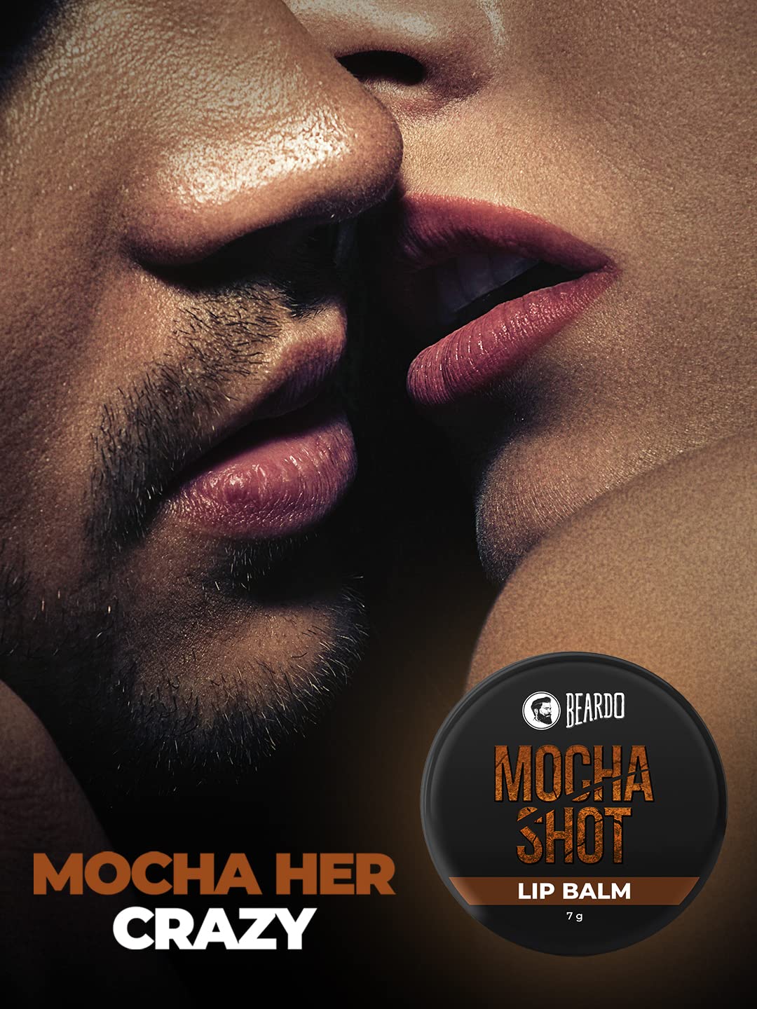 BEARDO Mocha Shot Lip Balm for Men - Moisturizing & Non-Tinted Lip Care | Heals Dry, Chapped & Cracked Lips | 7g Brown | Perfect for Daily Use, Outdoor Activities & Gifts