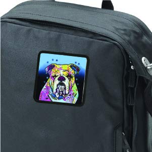 Dean Russo Art Bulldog Decorative Patch - Peel & Stick Iron-On Adhesive Backing - Perfect for Jackets, Bags & DIY Crafts