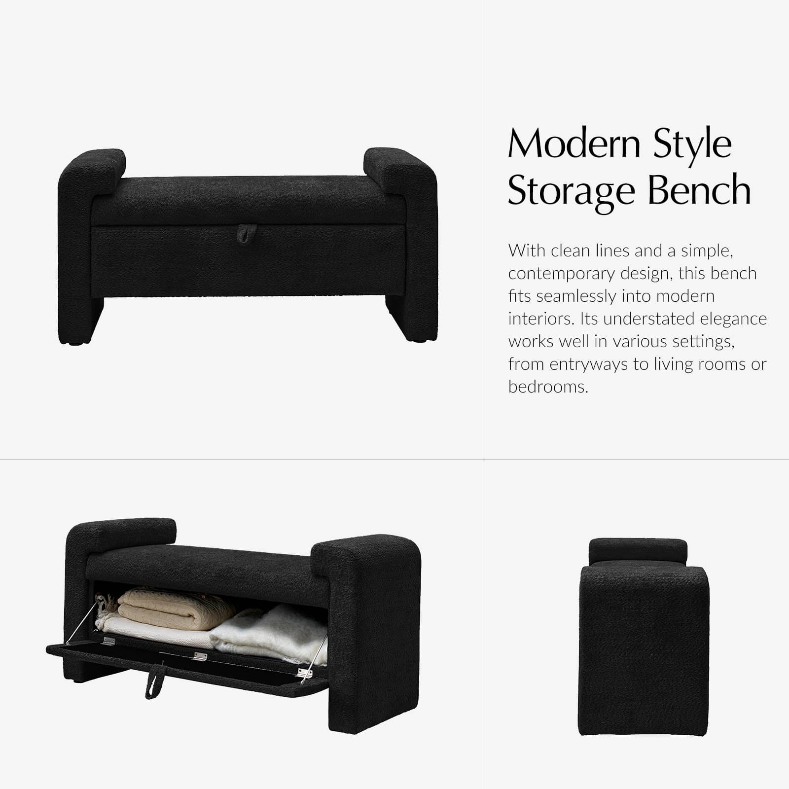 Baldesca Wooden Bench with Storage Drawer - Solid Wood Frame, Sturdy & Versatile Entryway, Bedroom, or Living Room Seating Furniture