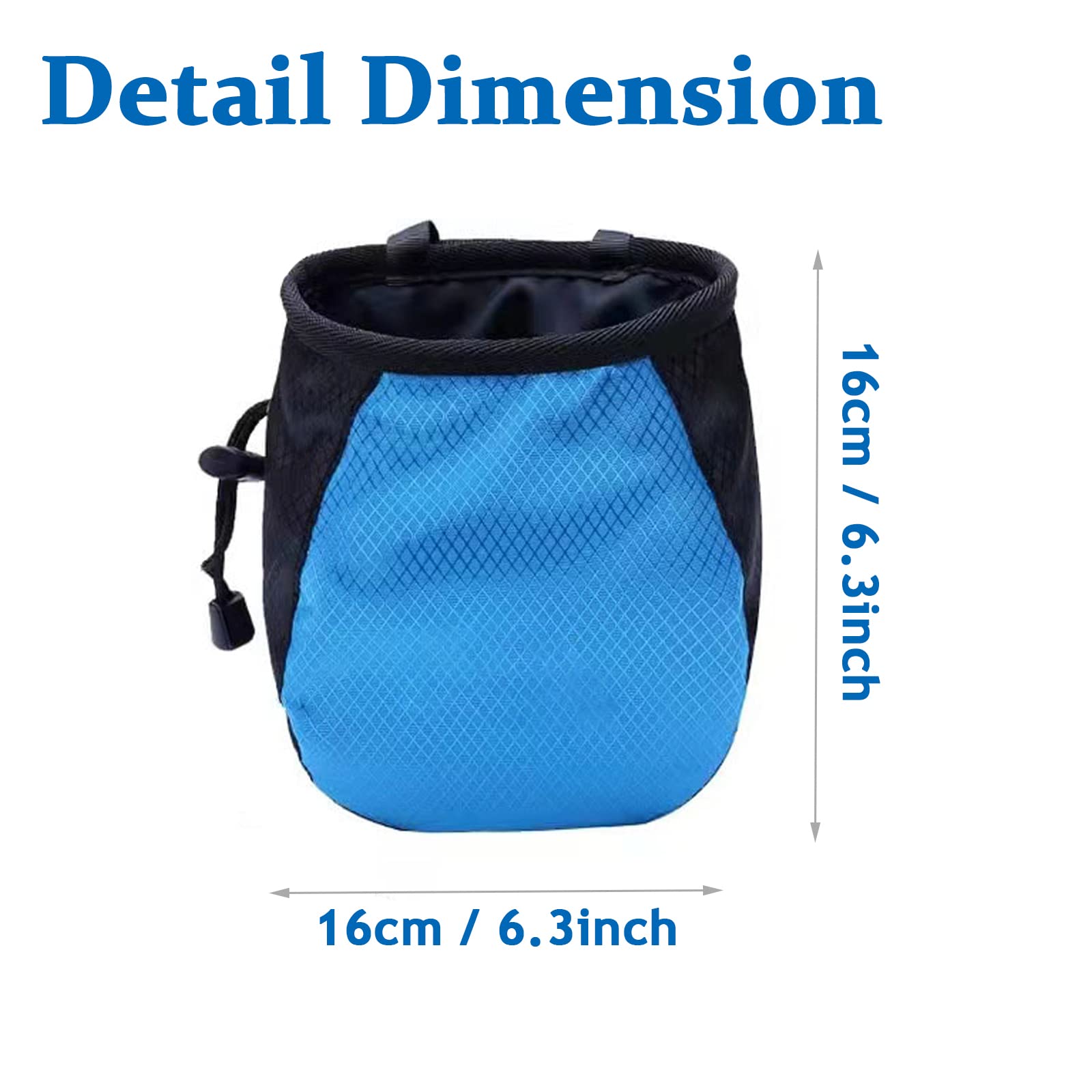 Premium Chalk Bag for Rock Climbing & Bouldering - Adjustable Waist Belt & Drawstring Closure - Ideal for Weightlifting, Gym, CrossFit, Billiards & Athletics (Blue) - Perfect for Outdoor Adventures & Indoor Training Sessions