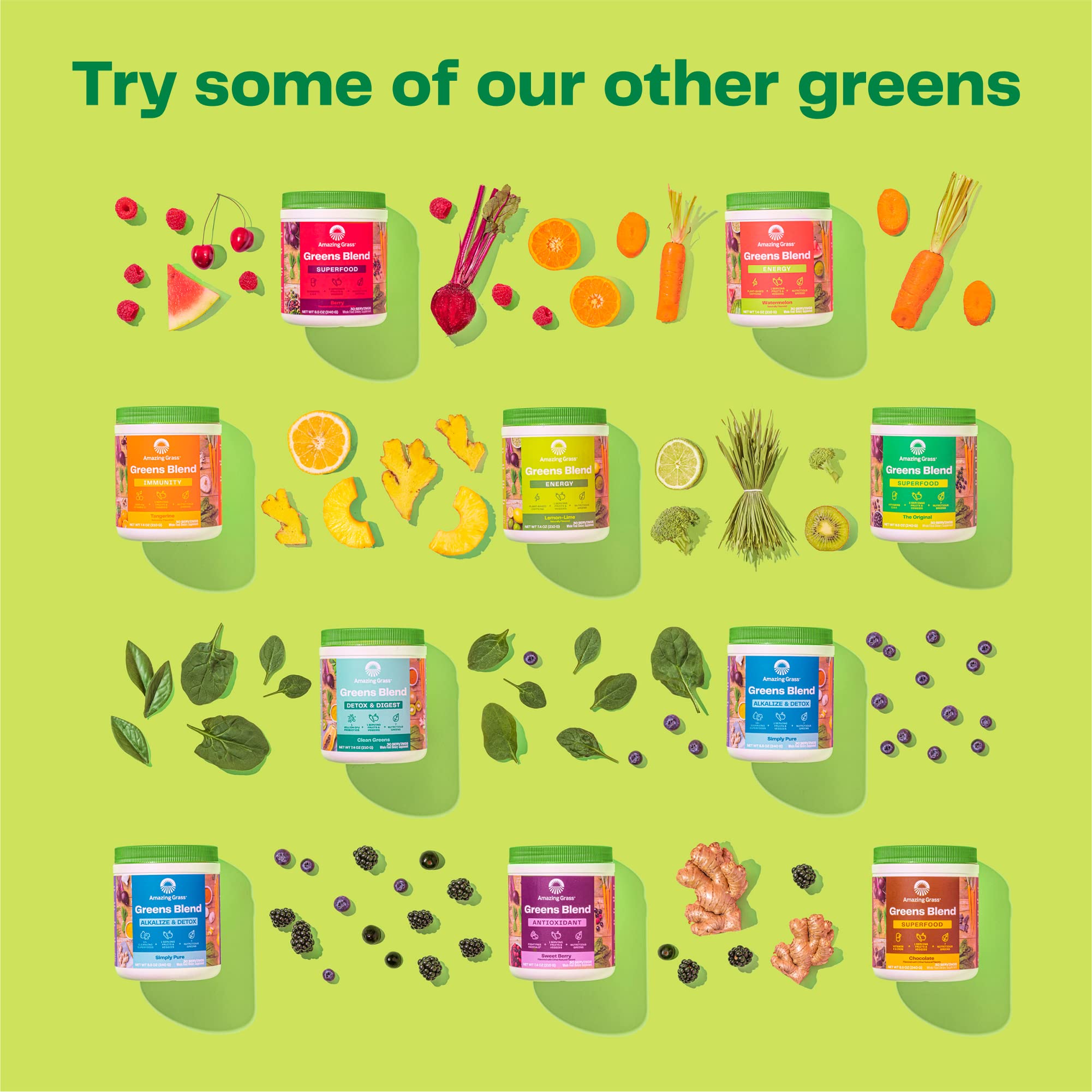 Amazing Grass Greens Superfood Powder - Organic Super Greens Blend with Digestive Enzymes, Probiotics, Spirulina, Chlorella & Beet Root Powder - 150 Servings - Boost Energy & Digestion - Perfect for Smoothies, Juices & Daily Wellness Routine