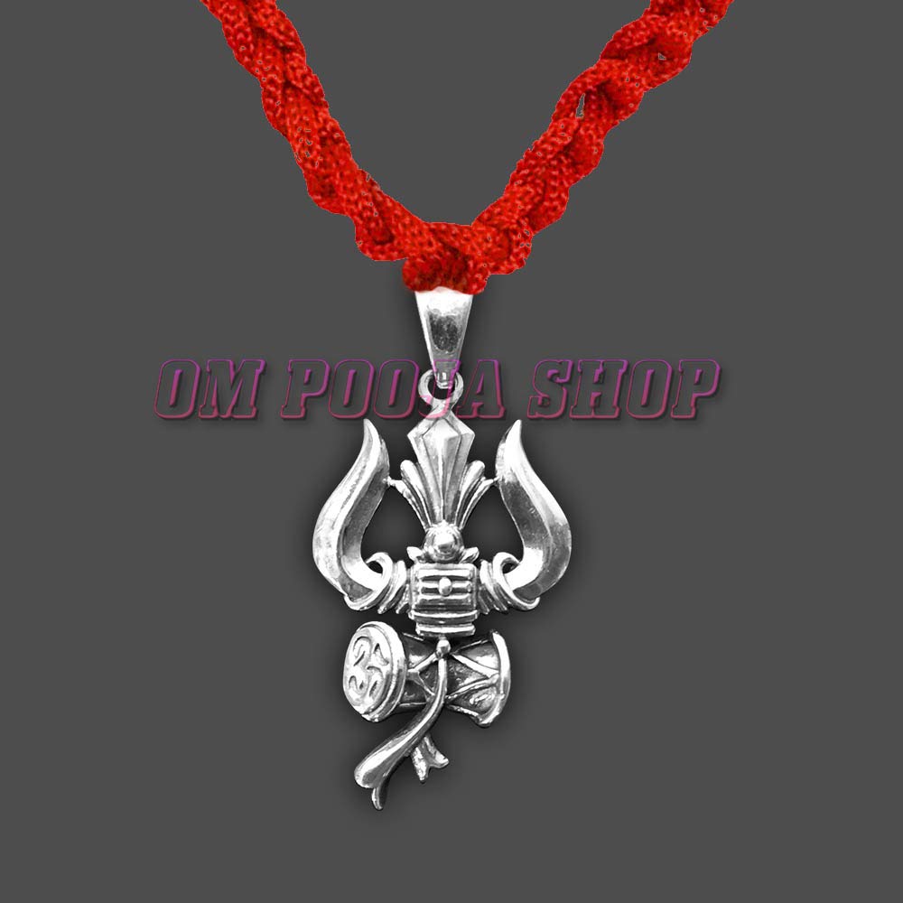 Pure Sterling Silver Shiva Trishul Pendant Necklace (2.6g) - Spiritual Jewelry for Meditation, Yoga & Hindu Devotees