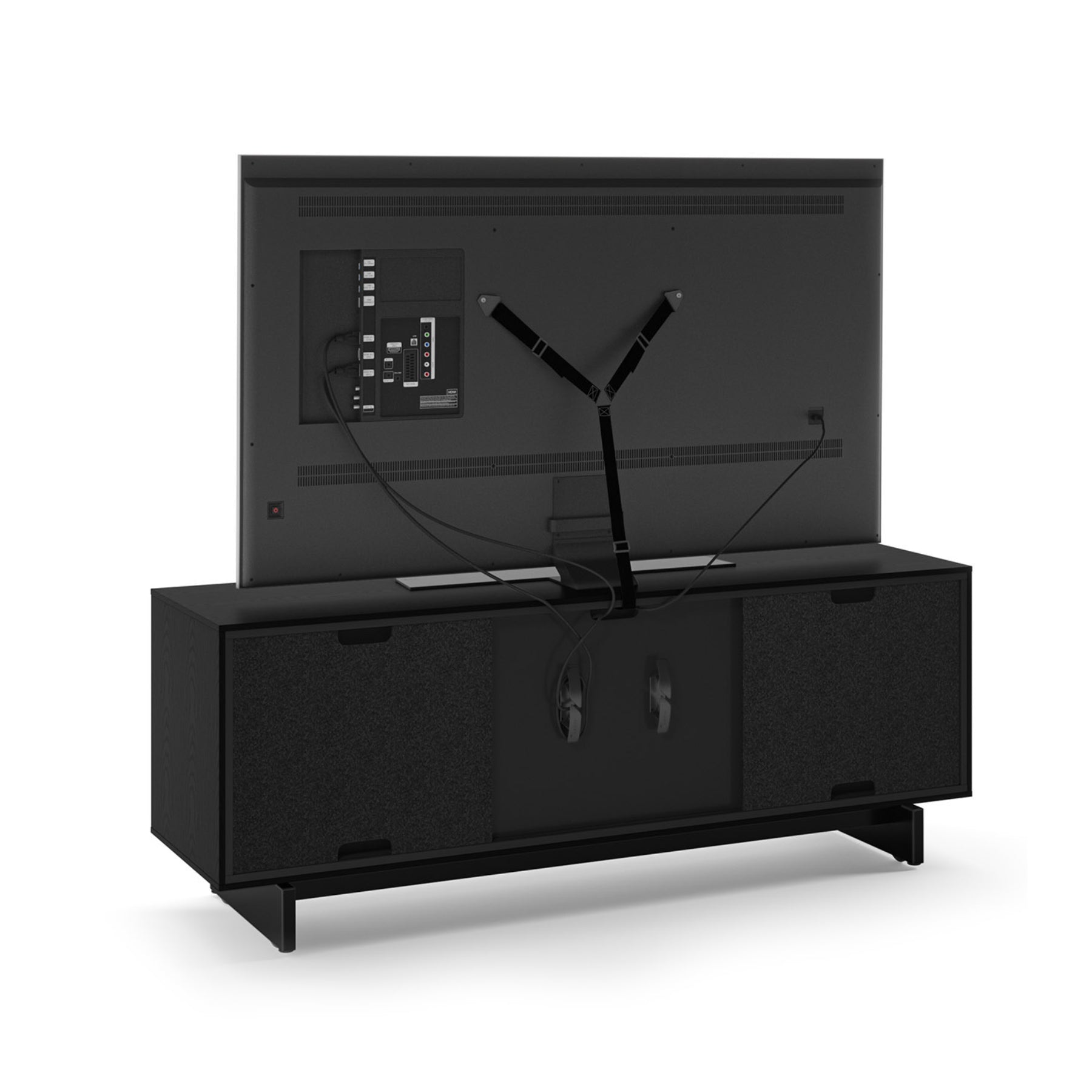 BDI Align 7477 Modern Media Console - Ebonized Ash Finish TV Stand with Adjustable Shelves for Living Room Home Theater Setup