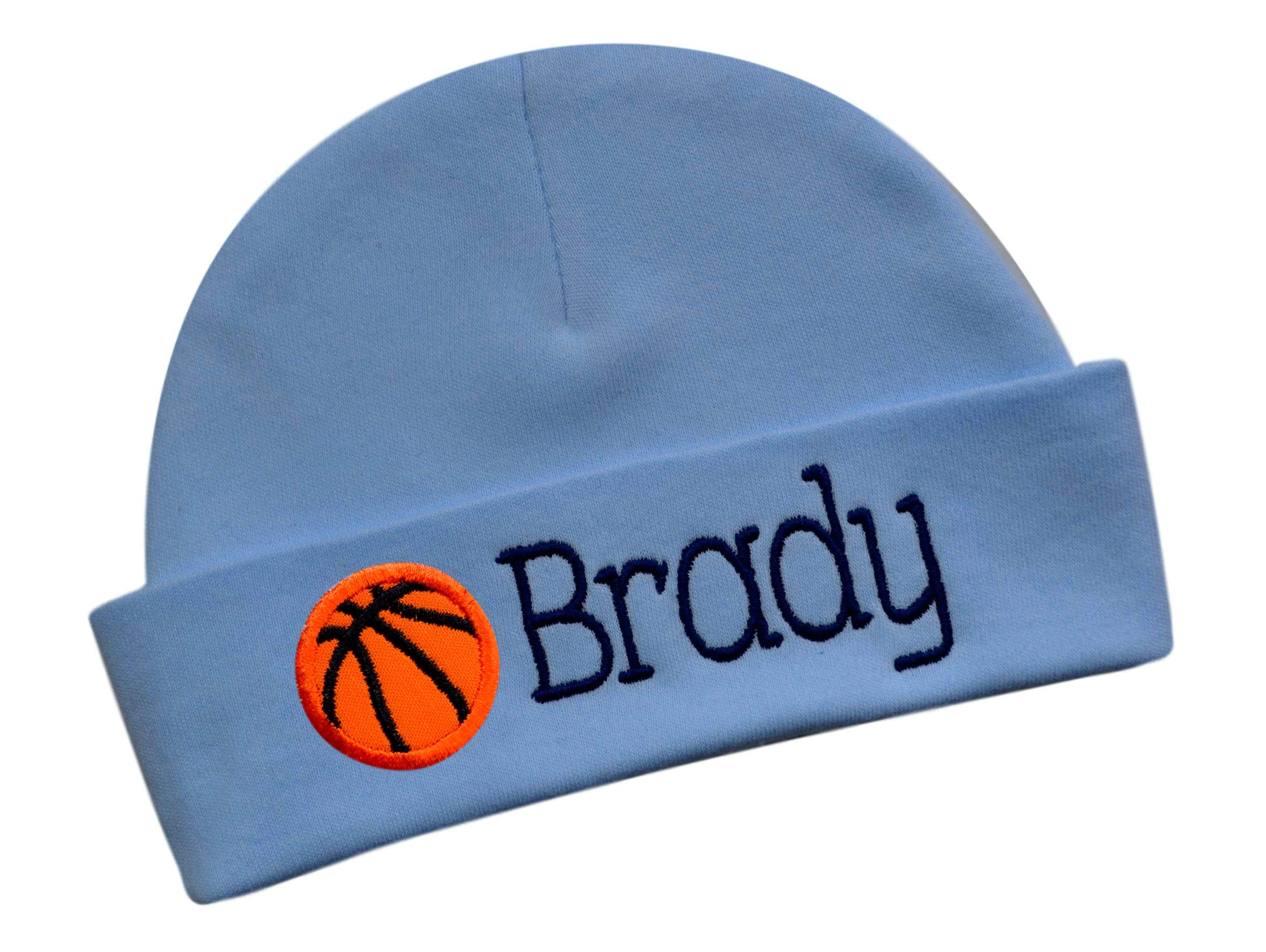 Personalized Embroidered Baby Boy Hat - Custom Keepsake Infant Cap with Basketball Design | Perfect for Newborn Photoshoots, Gifts & First Birthday Outfits
