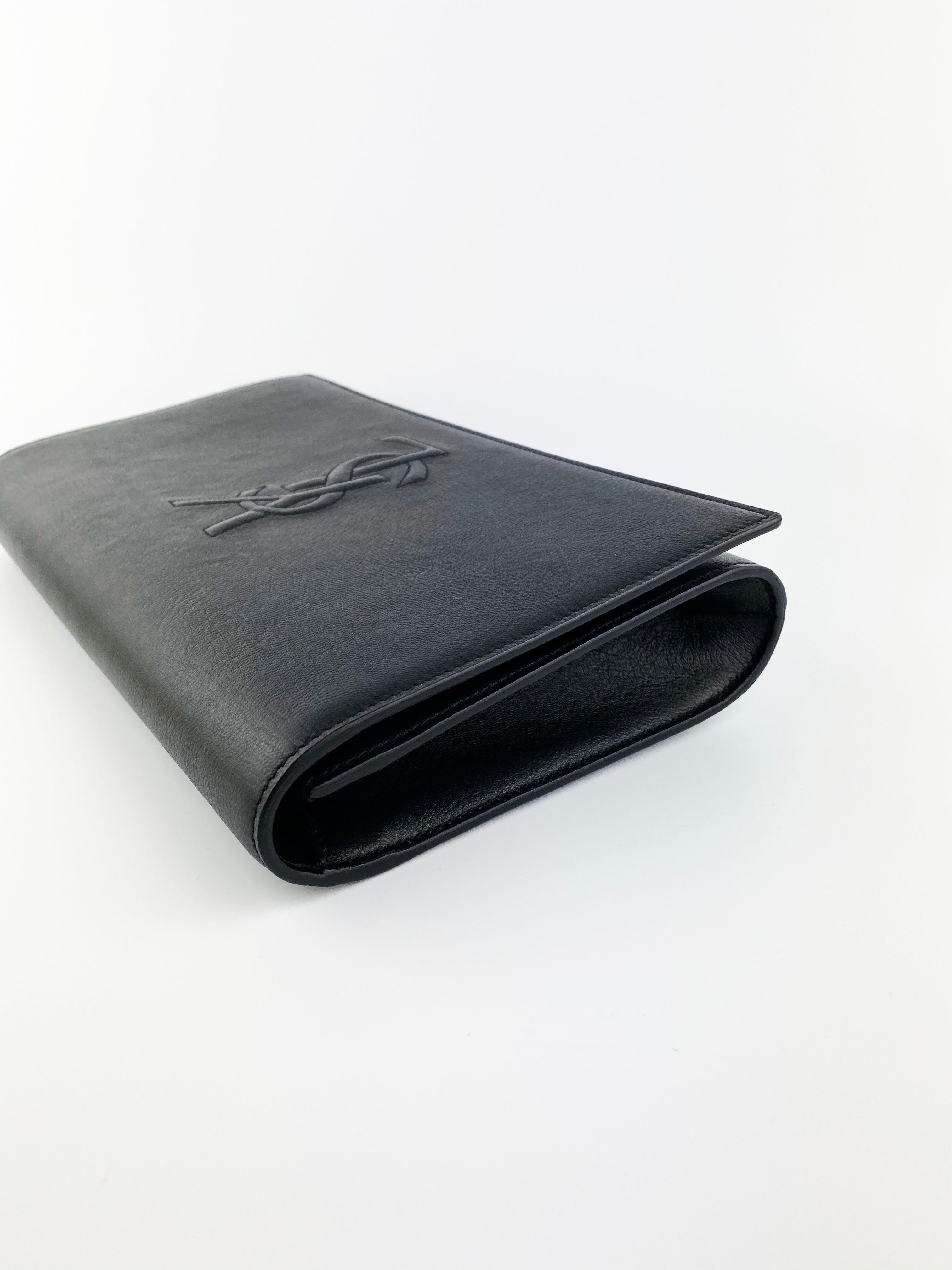 Saint Laurent Black Belle du Jour Clutch Bag - Luxury Designer Evening Clutch for Women | Perfect for Parties, Weddings & Special Occasions