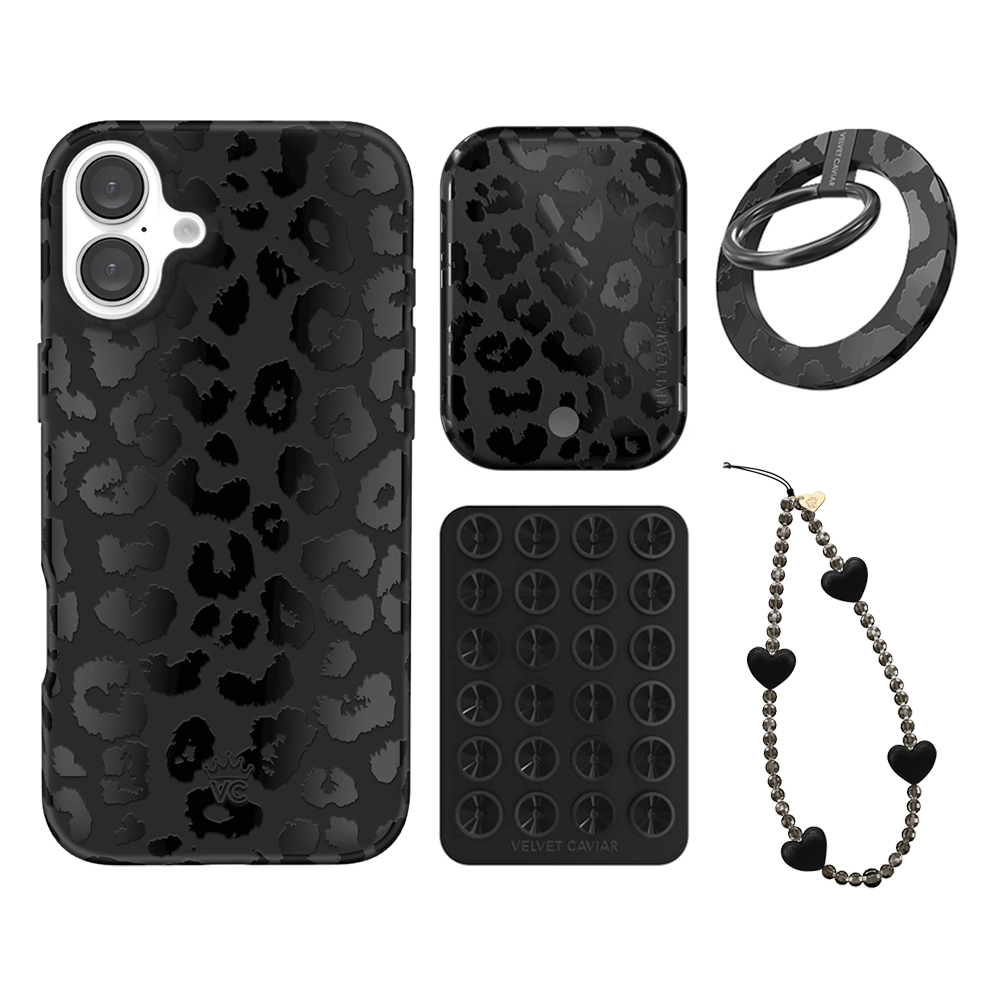 Black Leopard iPhone Case with Grip - Stylish & Secure Phone Cover for iPhone 13/14/15 Pro Max - Perfect for Work, Travel & Everyday Protection